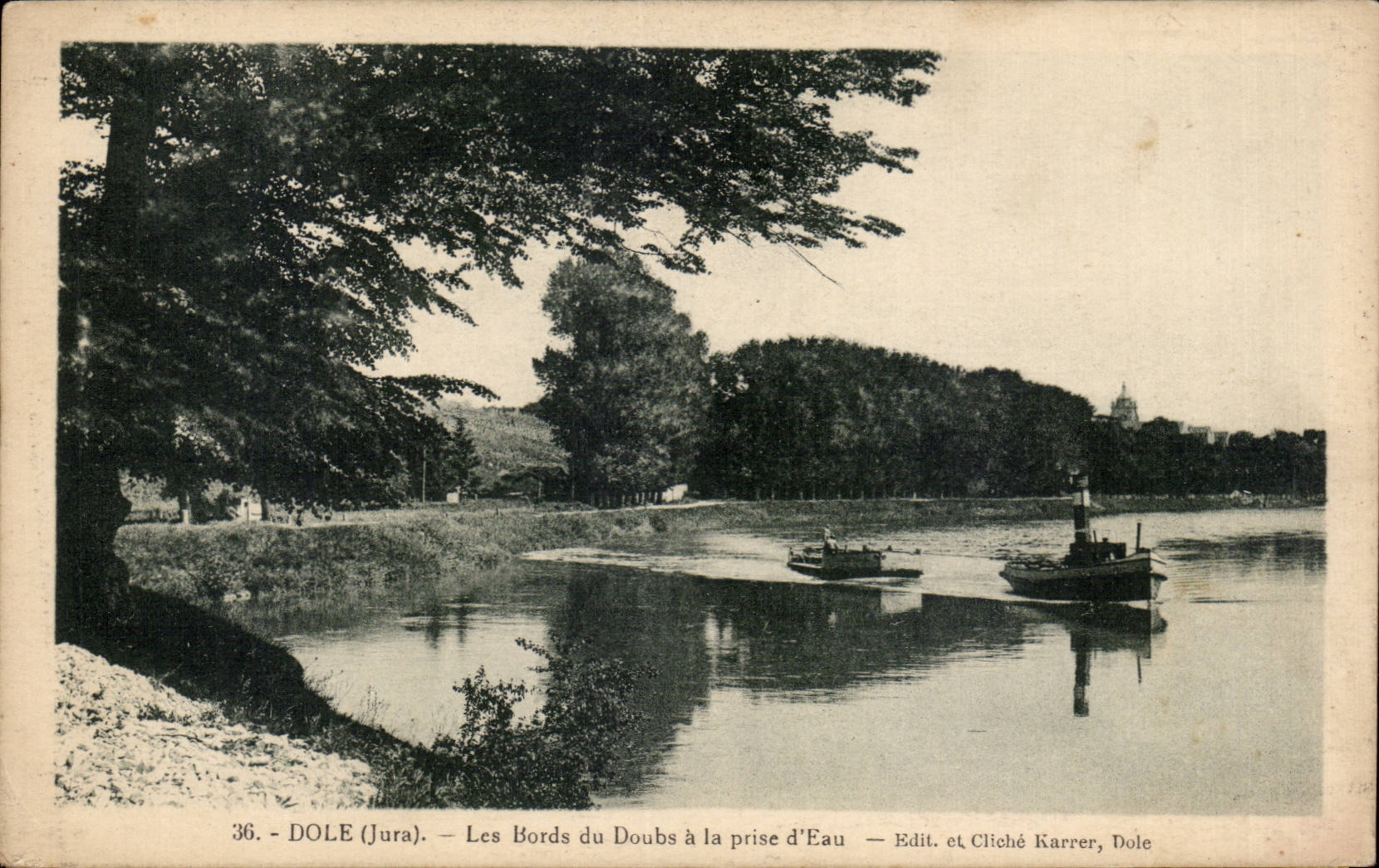 Pare to them Bords of Doubs to the hydrant Bateau - CPA