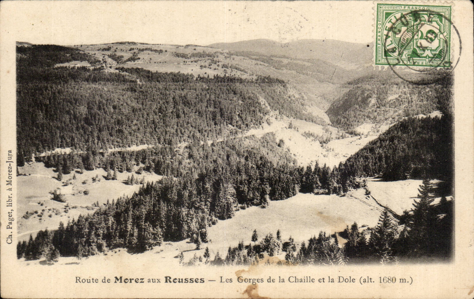 CPA Road of Morez to Russet-red the throats of the Road metal and Pare it