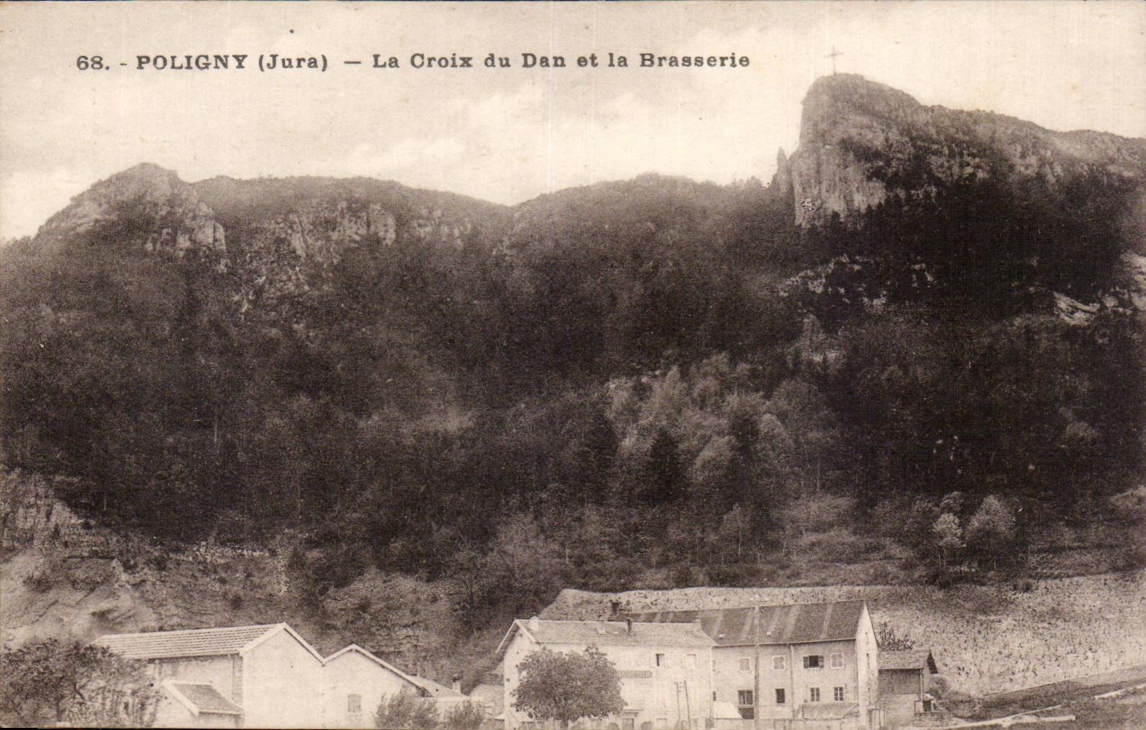 CPA Poligny the cross of the daN and the brewery