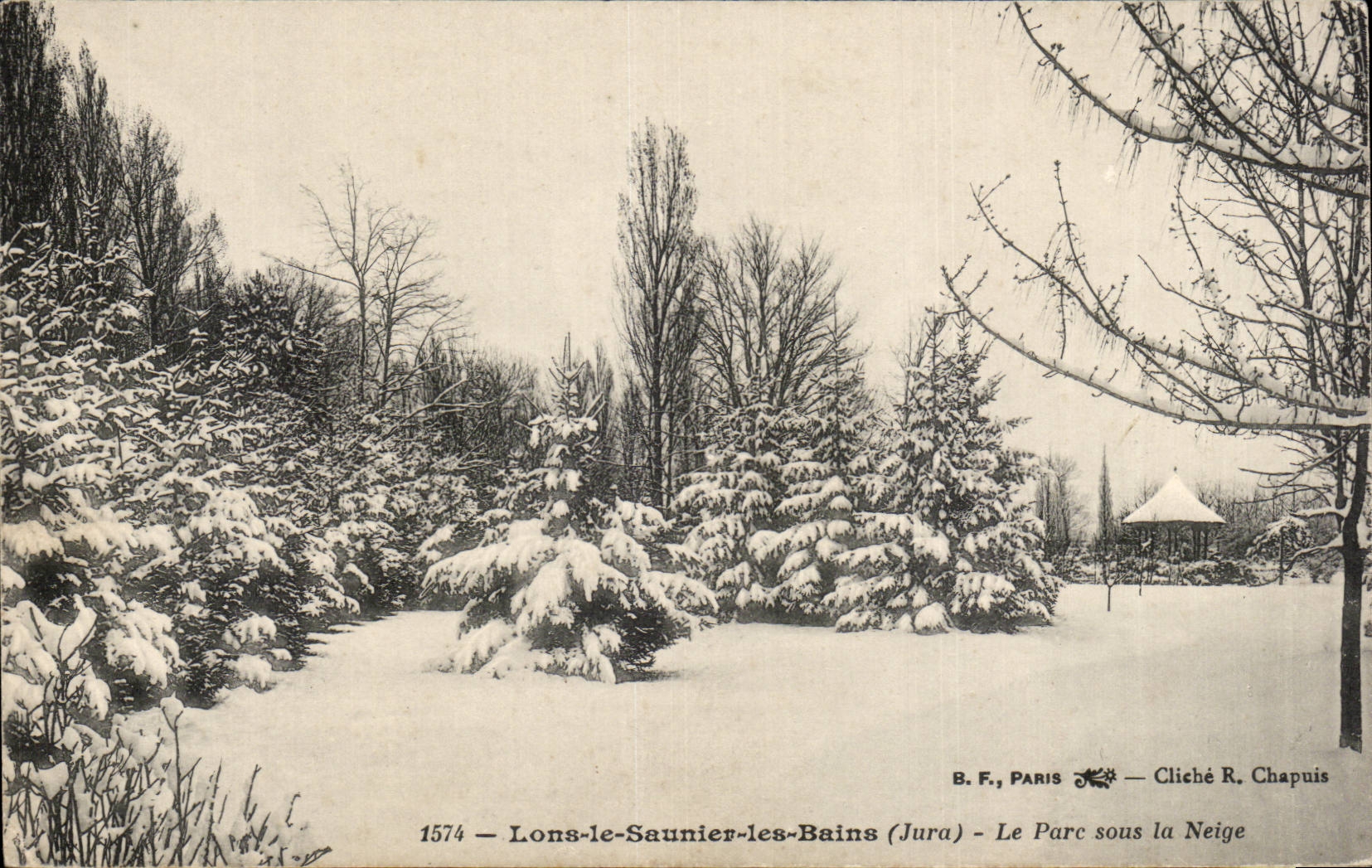CPA Lons Saunier Le park under snow