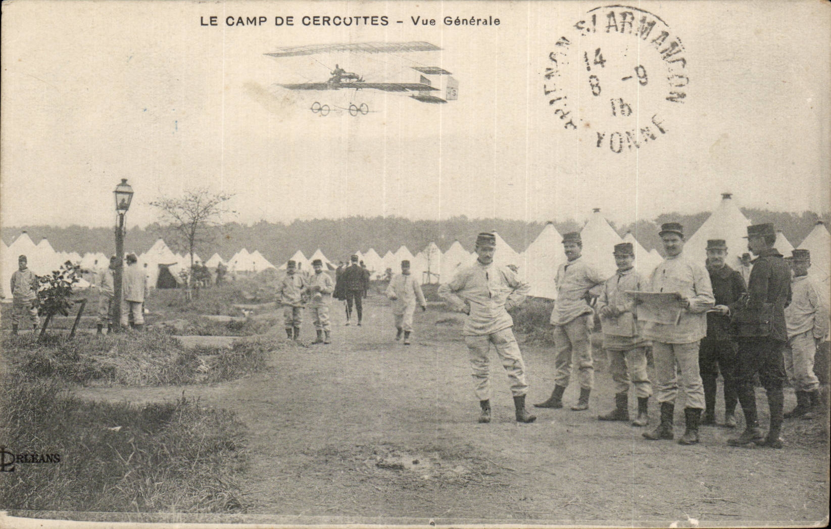 CPA the camp of Cercottes View Militaria Plane