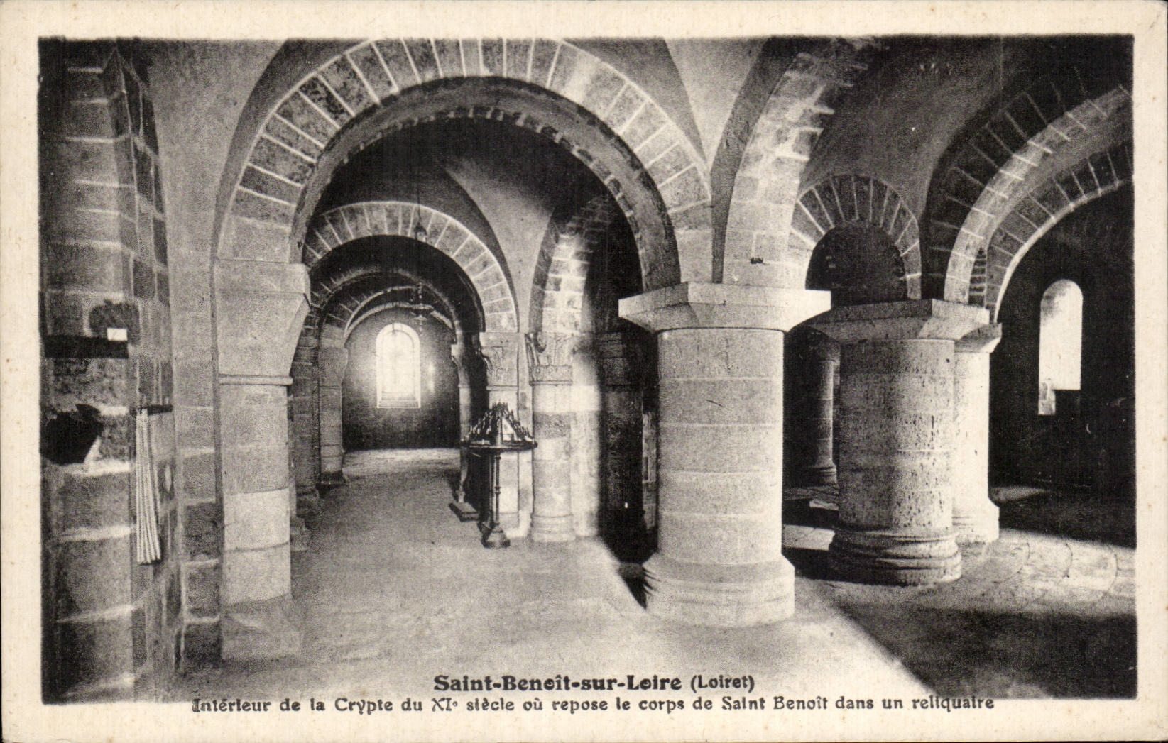 Saint Benoit on the Loire - Interior of the Crypt - CPA