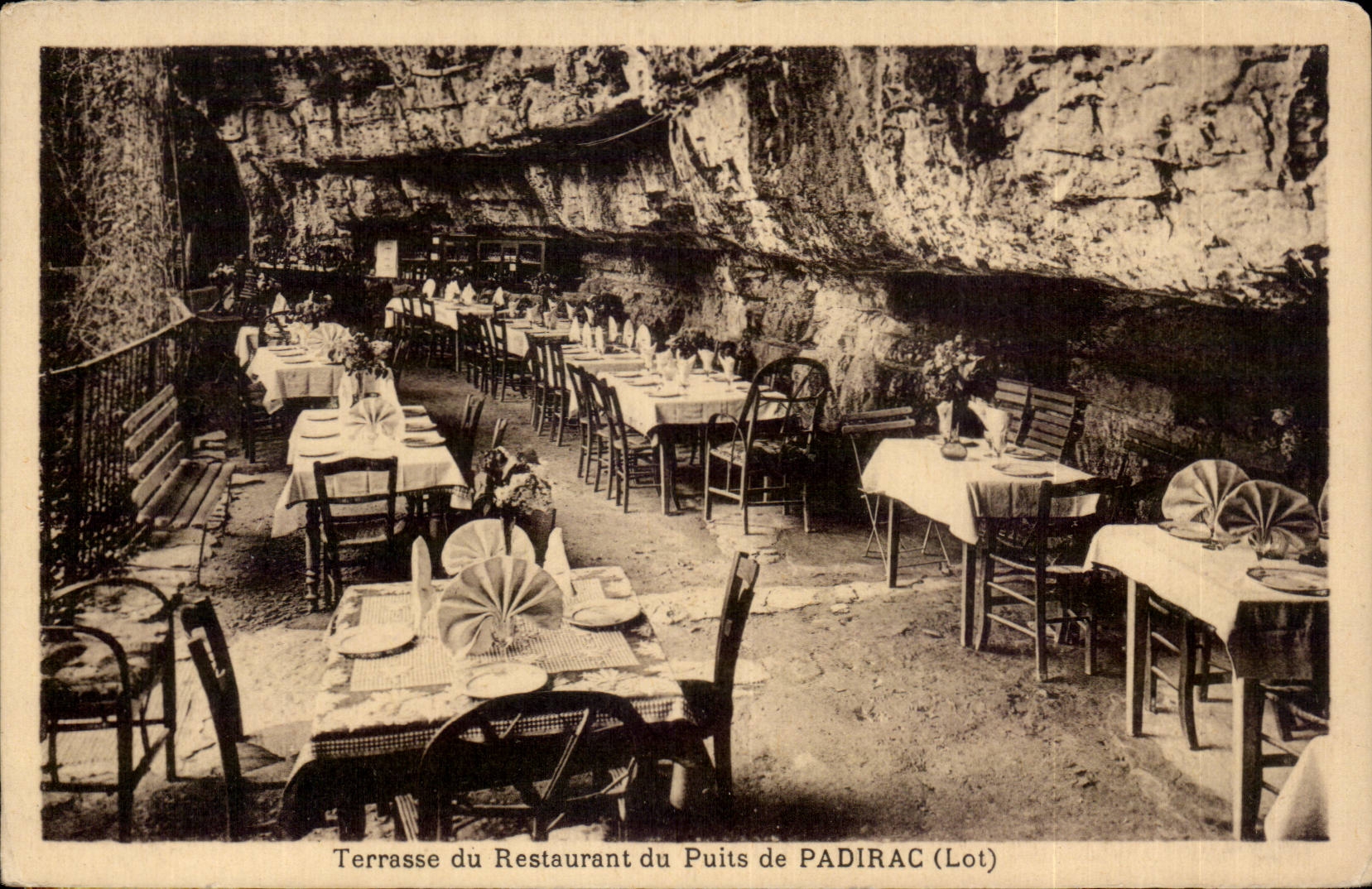 Padirac - Terrace of the Restaurant of the Well - CPA