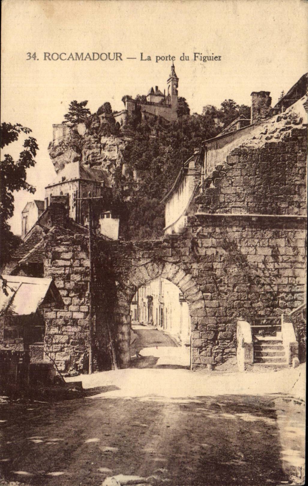CPA Rocamadour La porte du Figuier