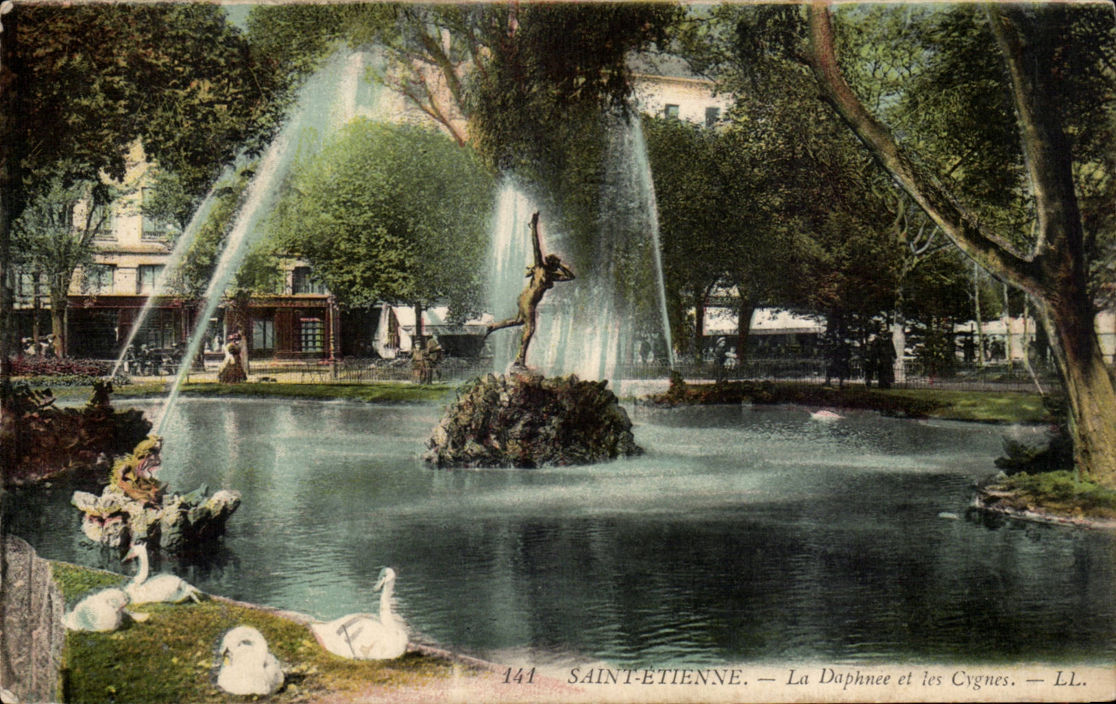 Saint-E'tienne el Daphnee y los cisnes del cisne - CPA