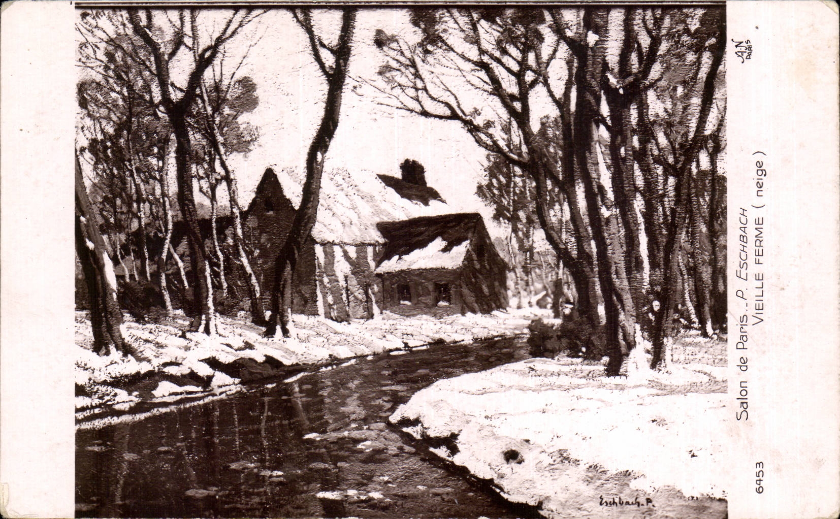 CPA Fantaisie Salons de Paris Eschbach Vieille ferme Neige 