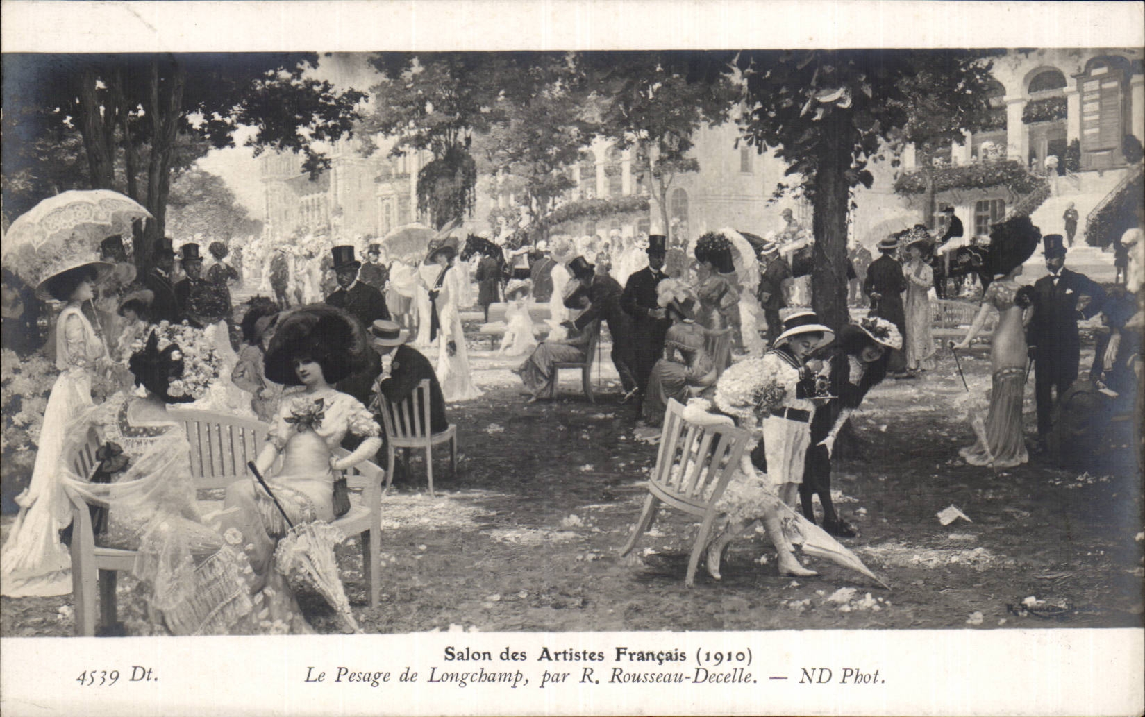 CPA Fantaisie Salon de Paris Le pesage de longchamp par Rousseau Decelle