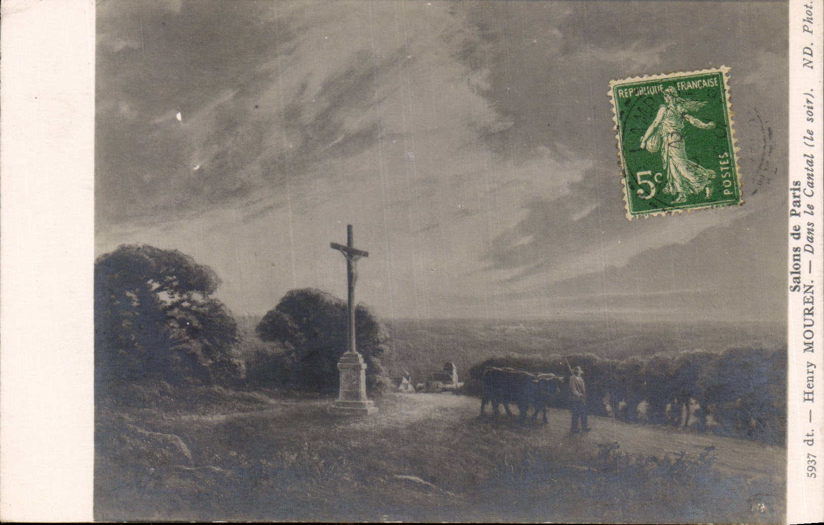 CPA Fantaisie Salon de Paris Henry Mouren Dans le canal (le soir)