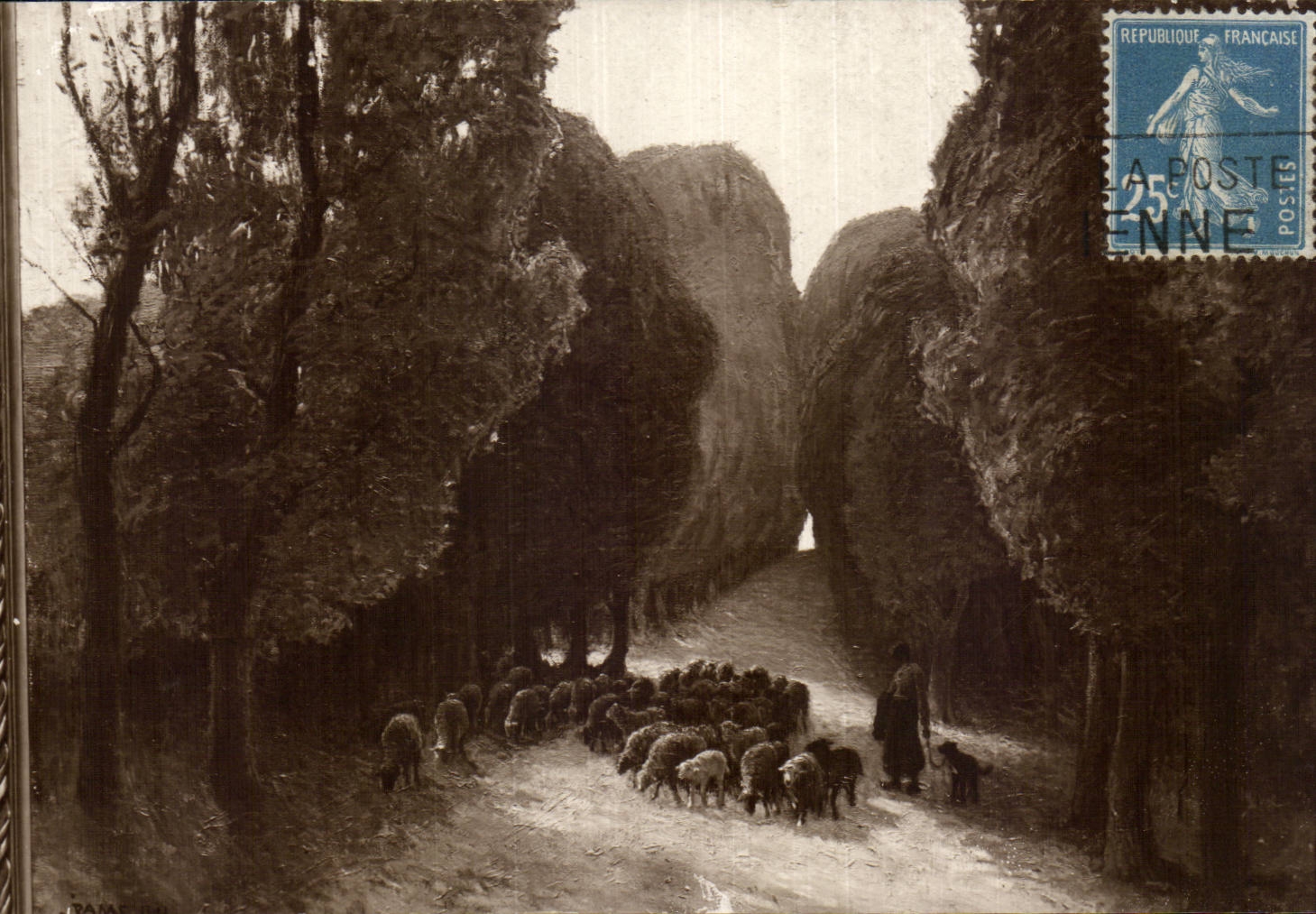 CPA Fantaisie Salon Rame Sous l'avenue 