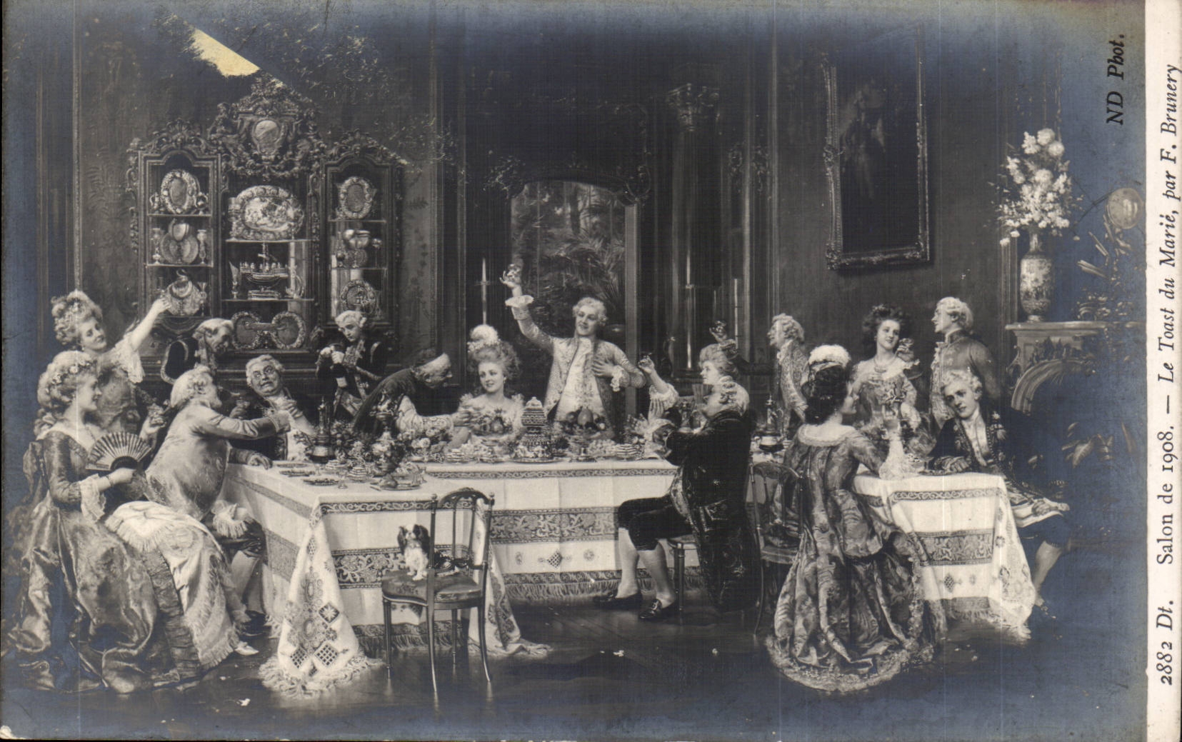 CPA Fantaisie Salon de 1908 Le toast du marie Brunery