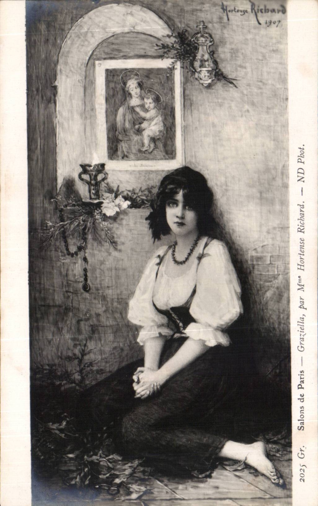 CPA Fantaisie Salon de Paris Grazielle Hortense Richard