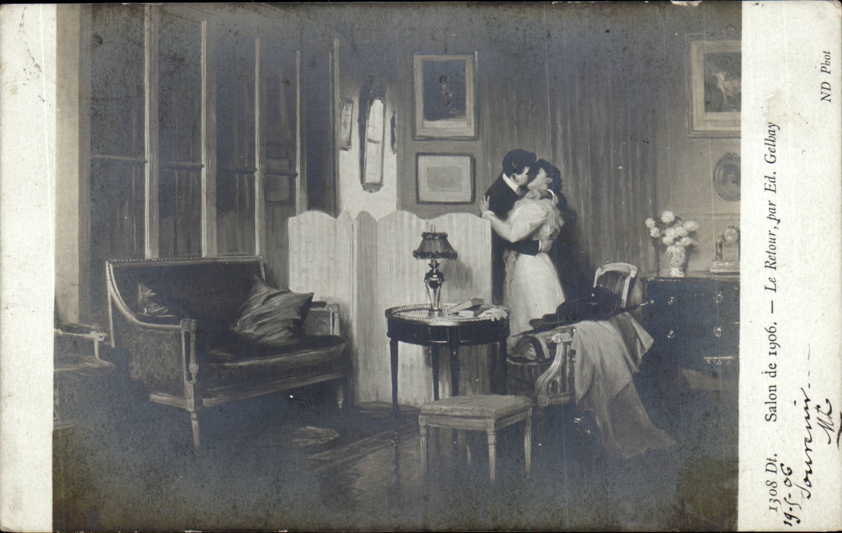 CPA Fantaisie Salon de 1906 le retour par Ed Gelbay