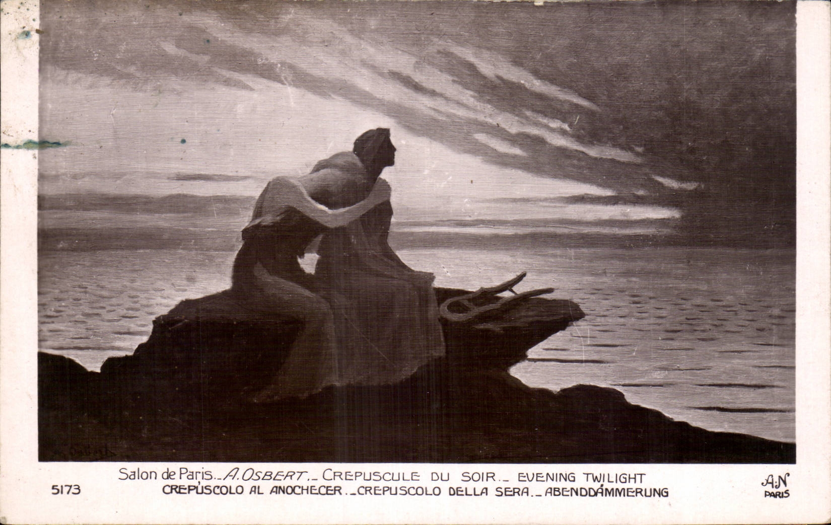 CPA Fantaisie Salon Paris Osbert Crepuscule du soir 