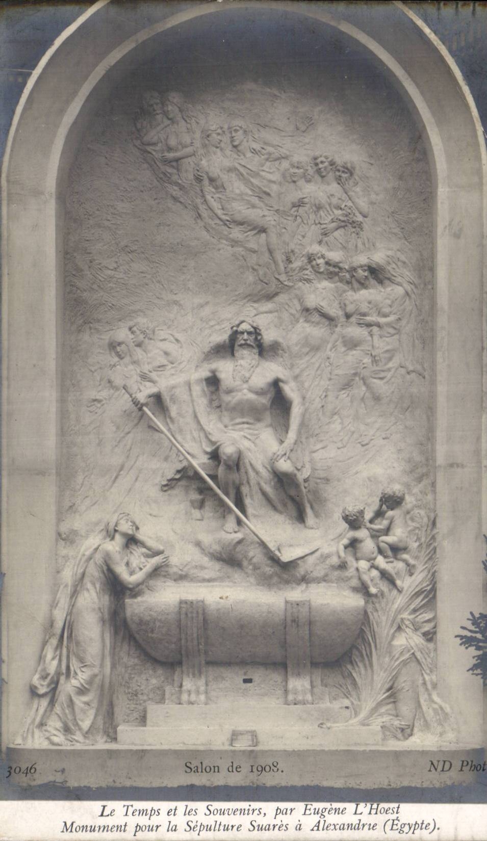 CPA Fantaisie Le time y memorias de Eugene el monumento mas hoest para el entierro Suares Alexandria Egipto Egipto