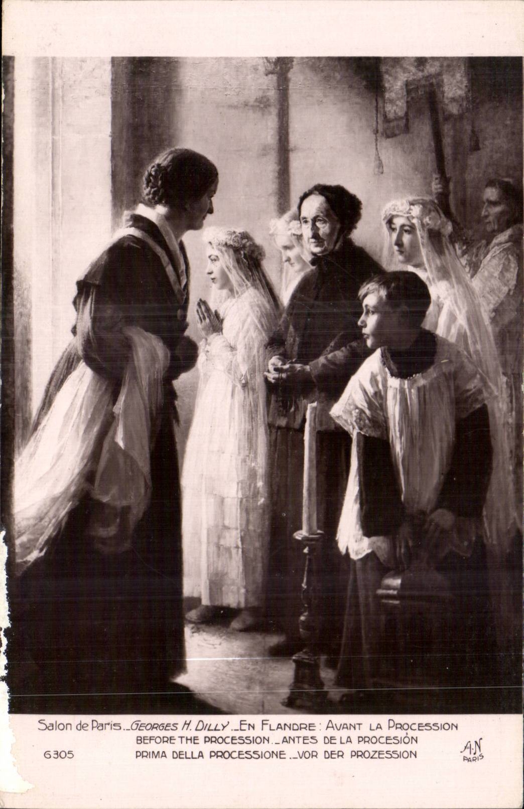 CPA Fantasy Living room of Paris Dilly In Flanders Before the procession