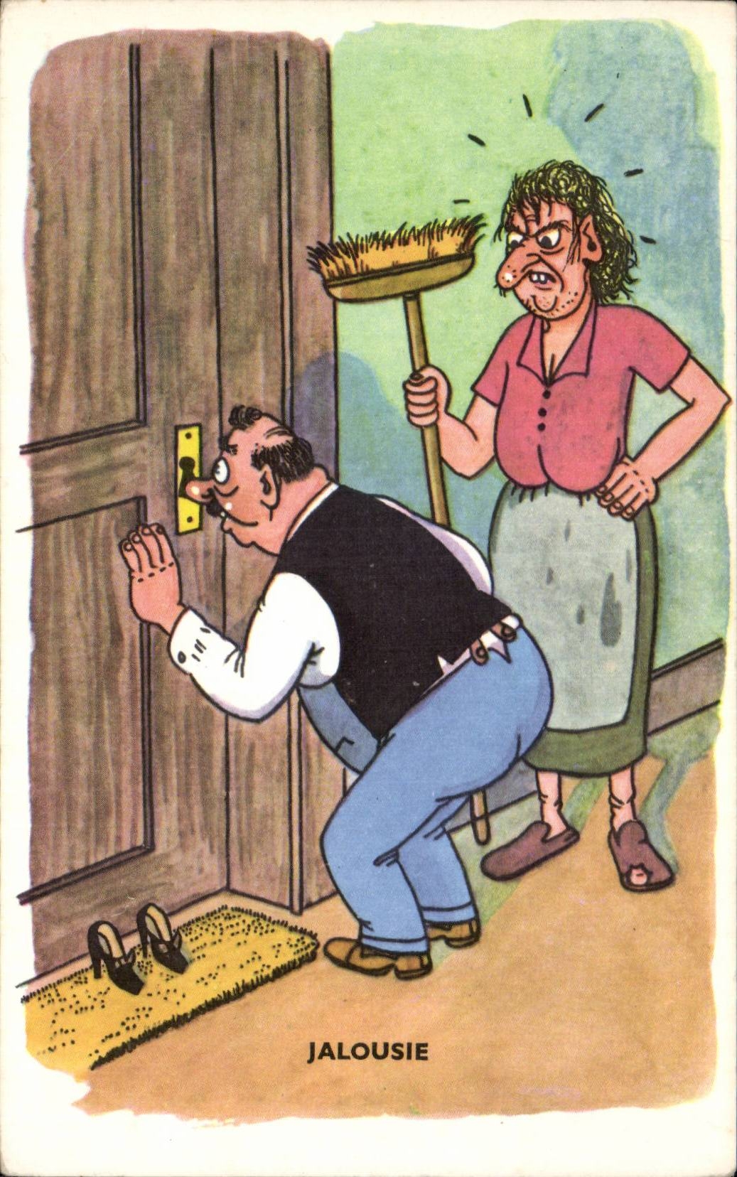 Humour - Illustration - Jalousie - CPA 