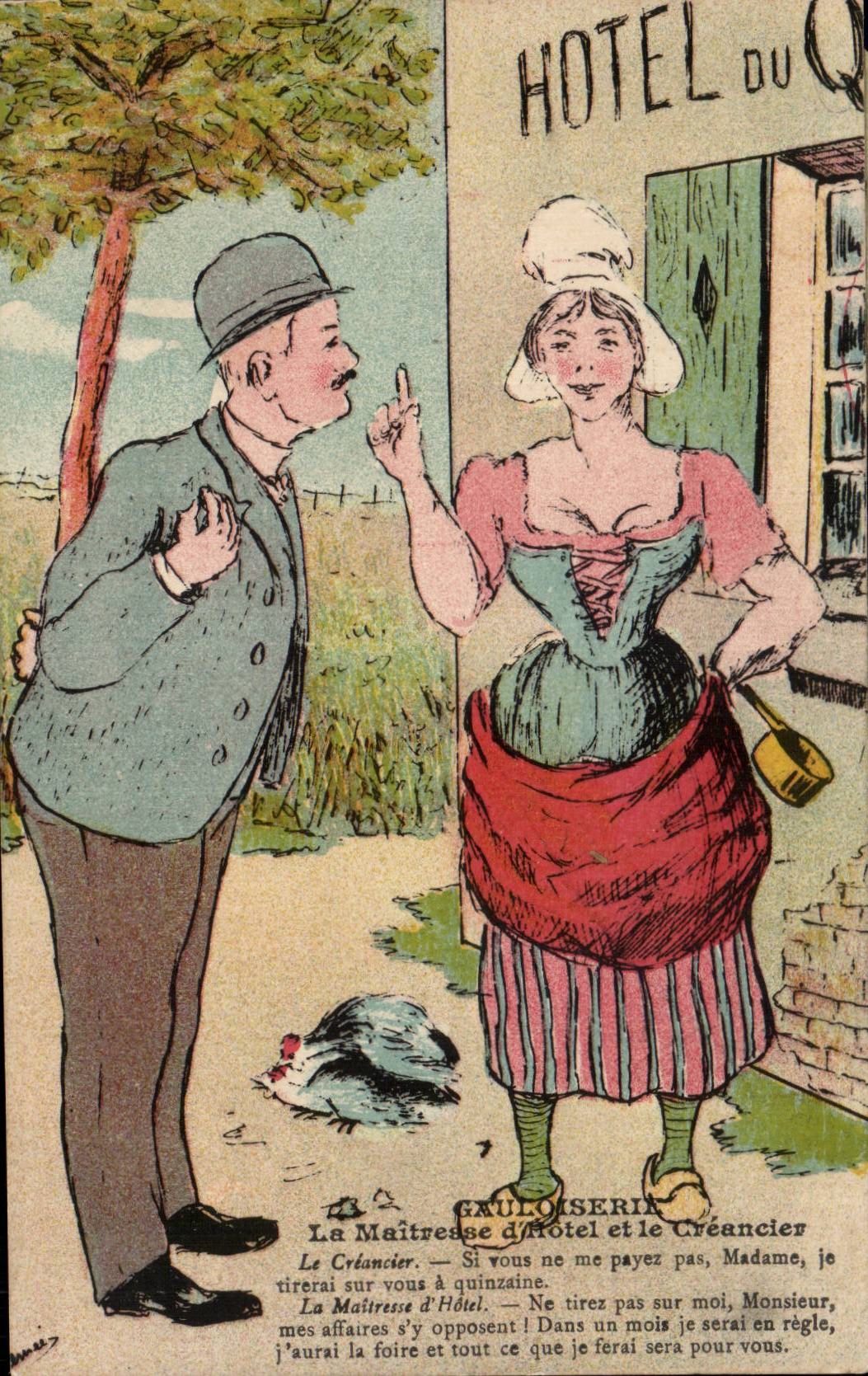 Humour - Illustration - La Maitresse d'Hotel - CPA 