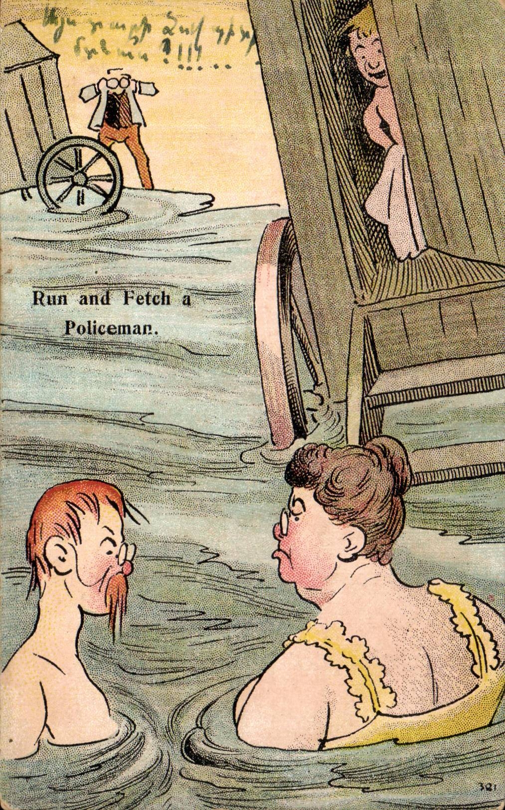 Humour - Illustration - Run and fetch a policeman - Police CPA 