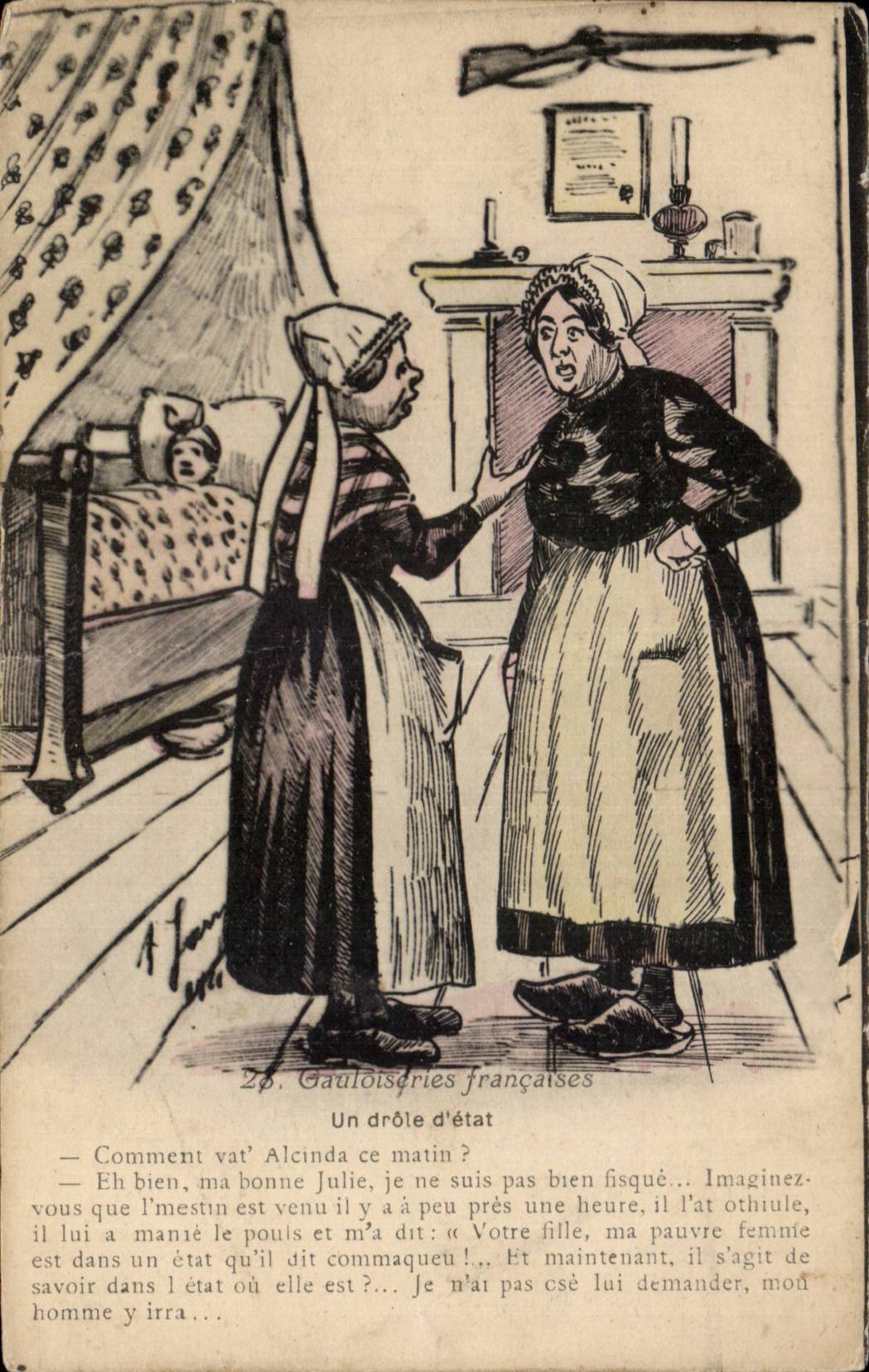 Humour - Illustration - Un drole d'etat - CPA