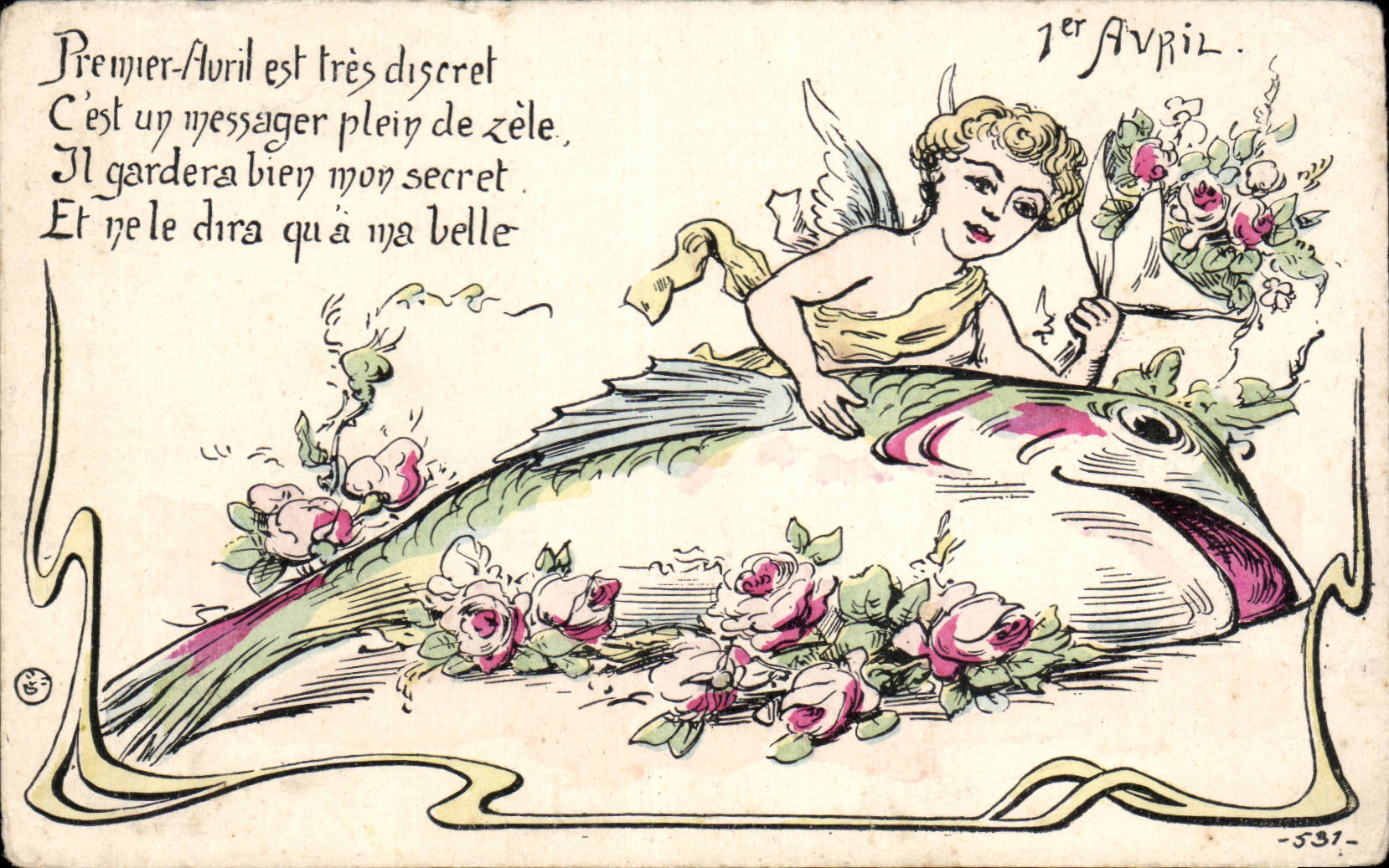 Festivales - d Avril de Poisson - dia de abril Fool S - angel - angel - CPA