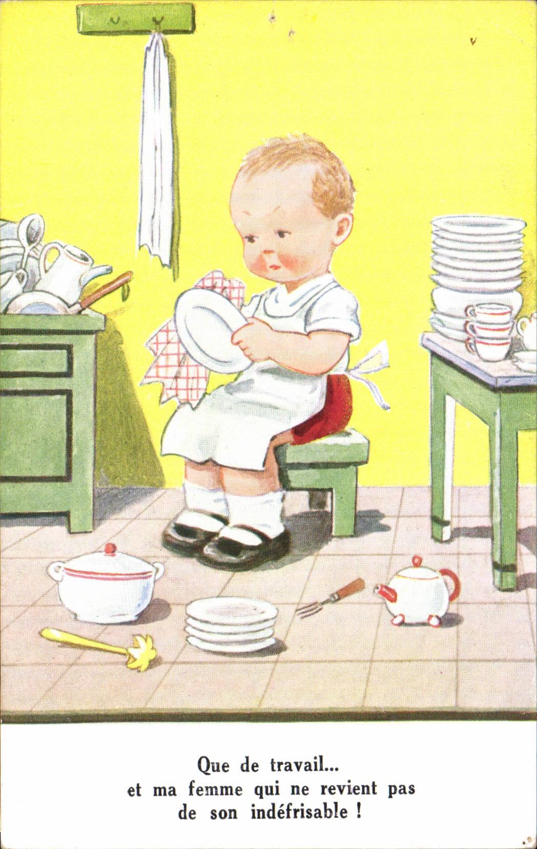 Fantasia - ninos - que del trabajo - loza - que hace los platos - CPA