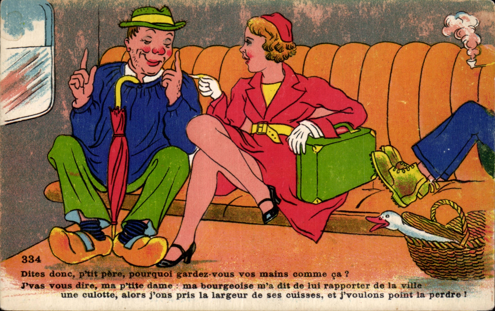 Humour - Illustration - Pourquoi gardez vous vos mains comme ca - CPA 