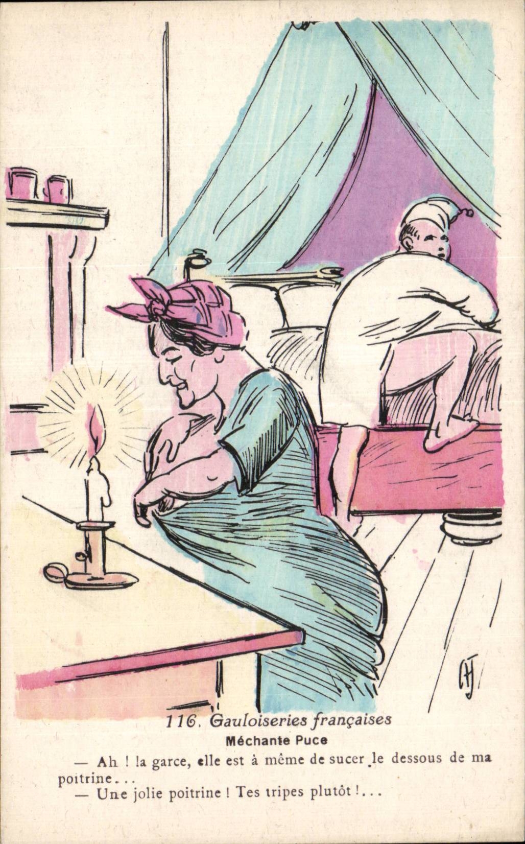 Humour - Illustration - Mechante Puce - CPA 