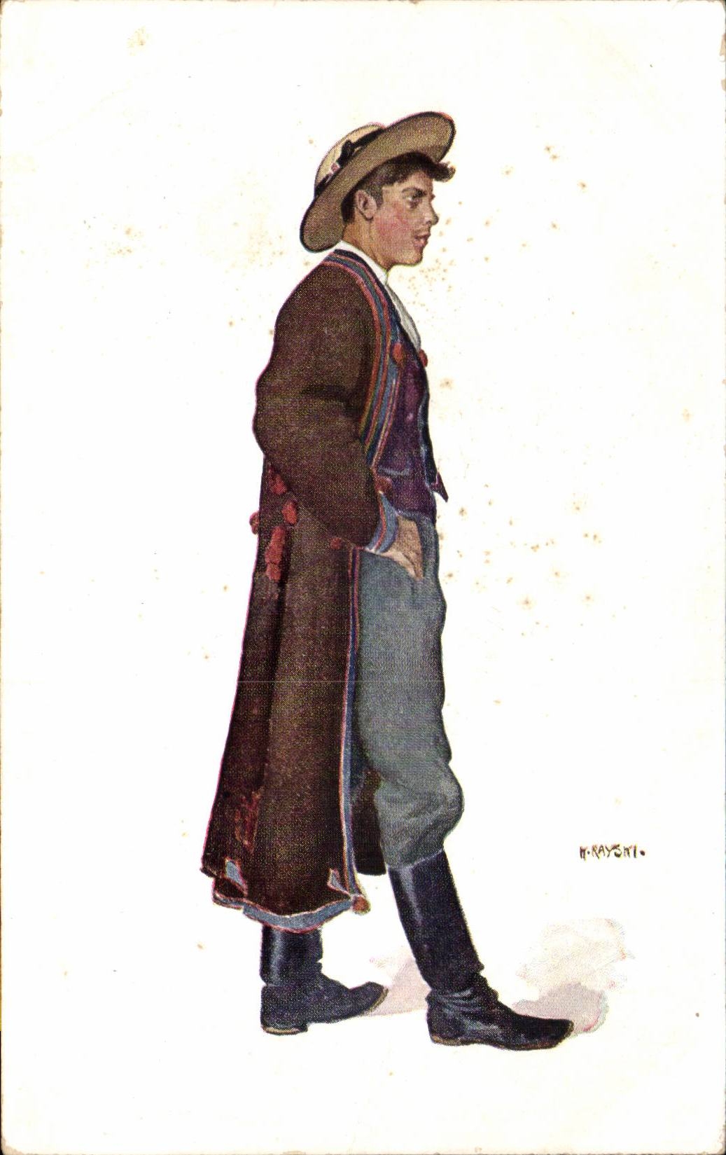 Fantasy - Man - Man wearing leather boots - CPA