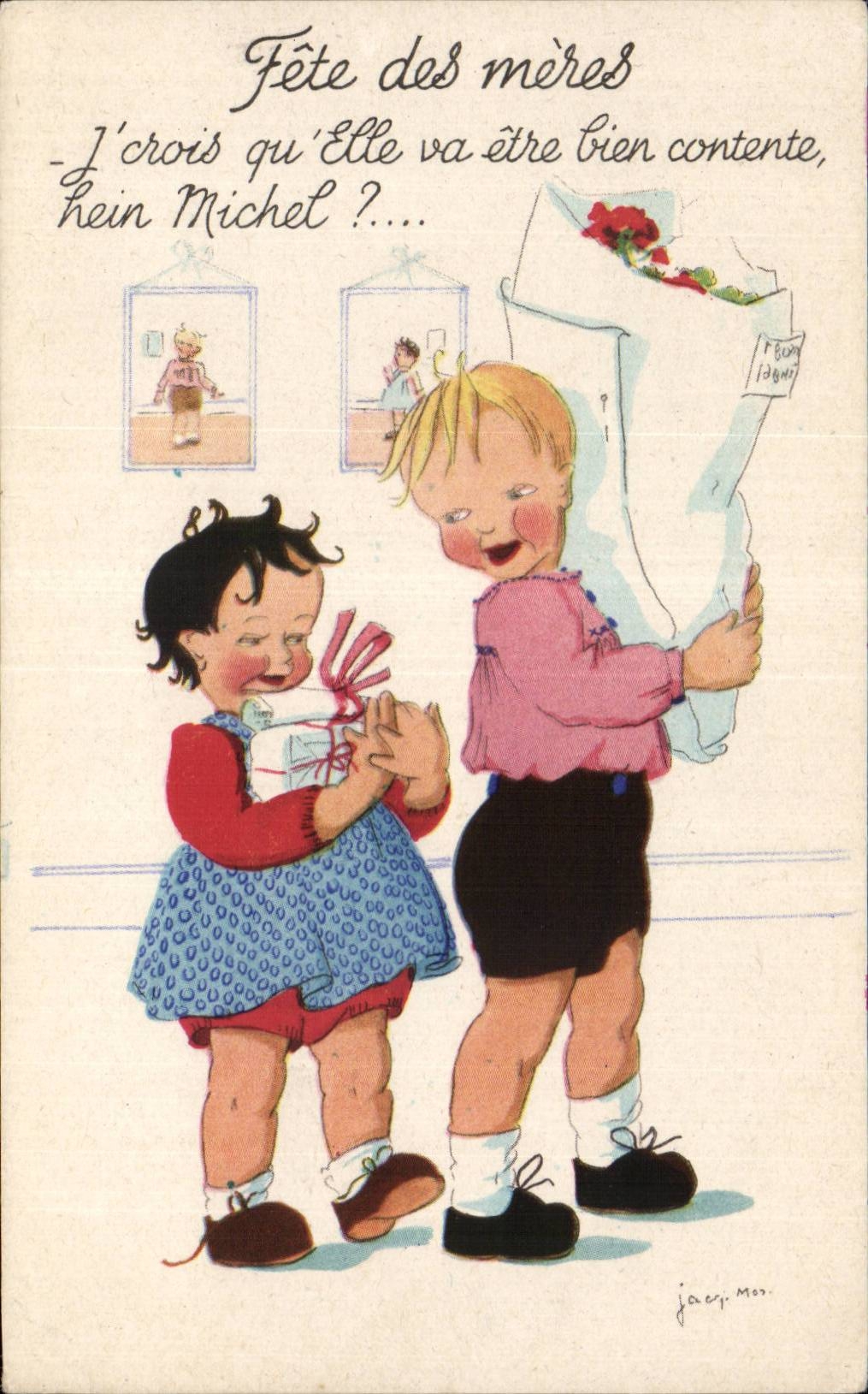 Fantasia - ninos - dia de madre - dia de Mother S - CPA