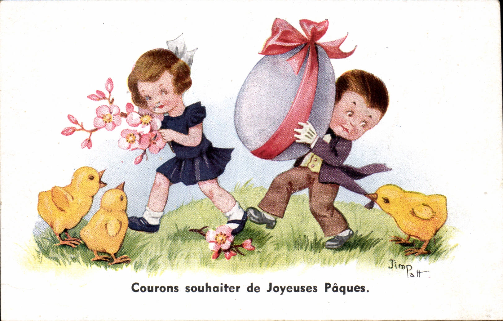 Festivales - Pascua - polluelos - huevos - CPA