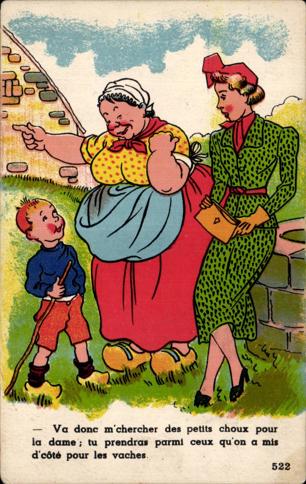 Humour - Illustration - Va donc me chercher des petits choux - CPA 