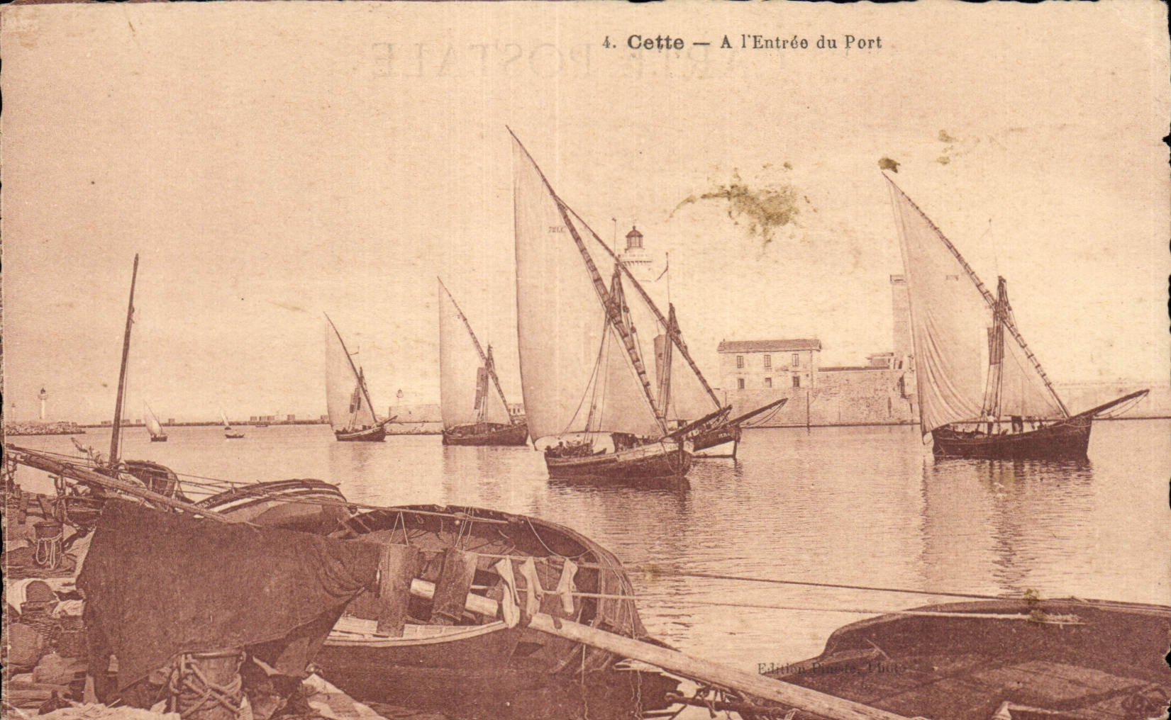 Sete - Cette - Entrance of the Port - CPA