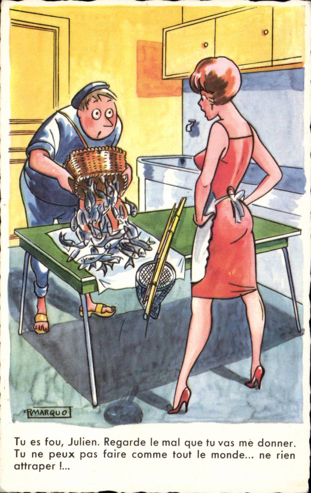 Humour - Illustration - La Peche - Fishing - CPA Marquo