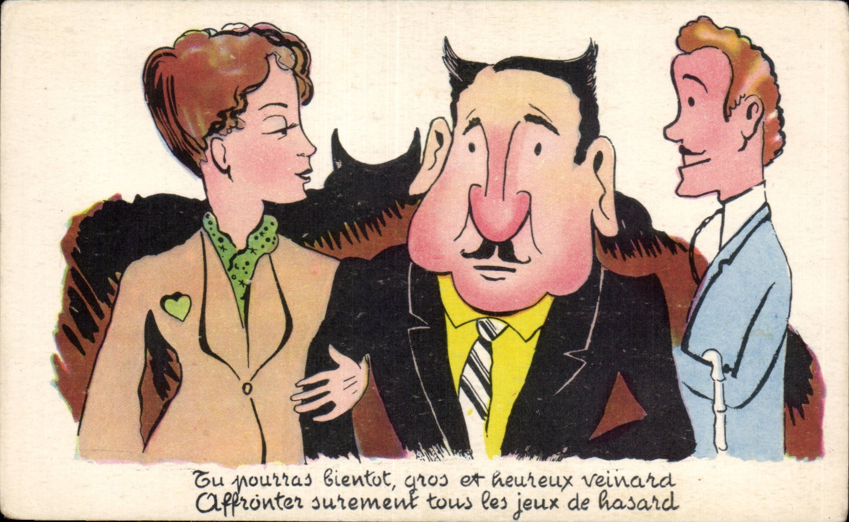 Humour - Illustration - Gros et Heureux - CPA 