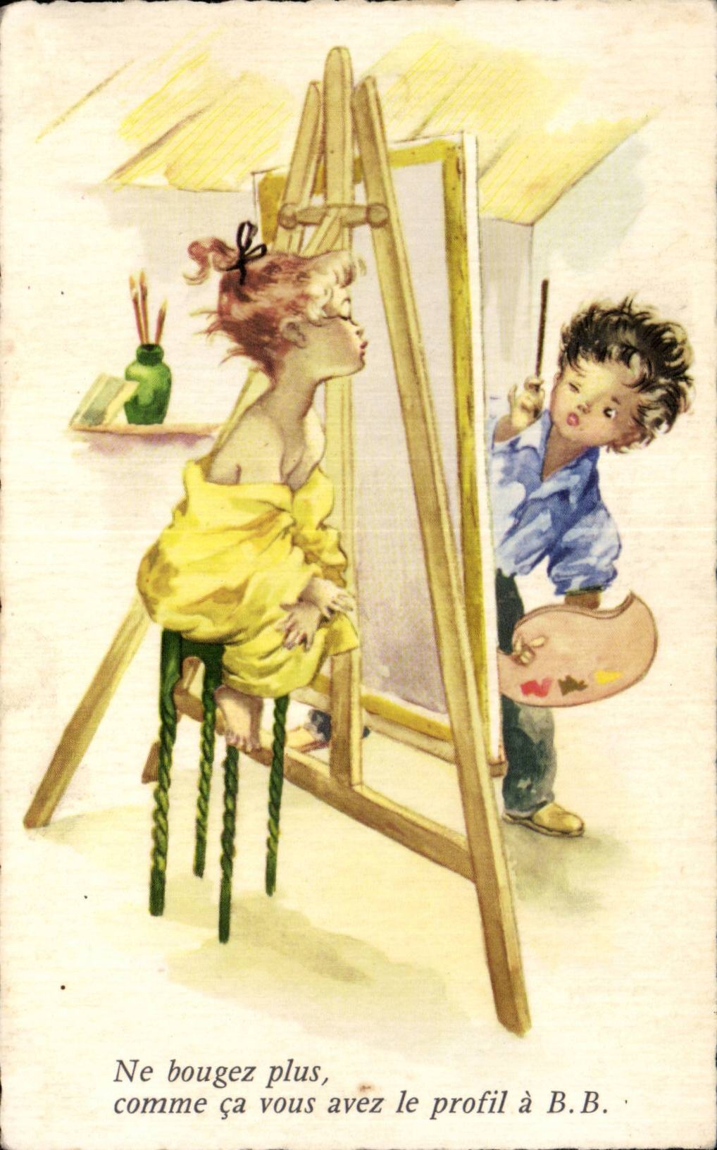 Fantasia - ninos - artista - CPA