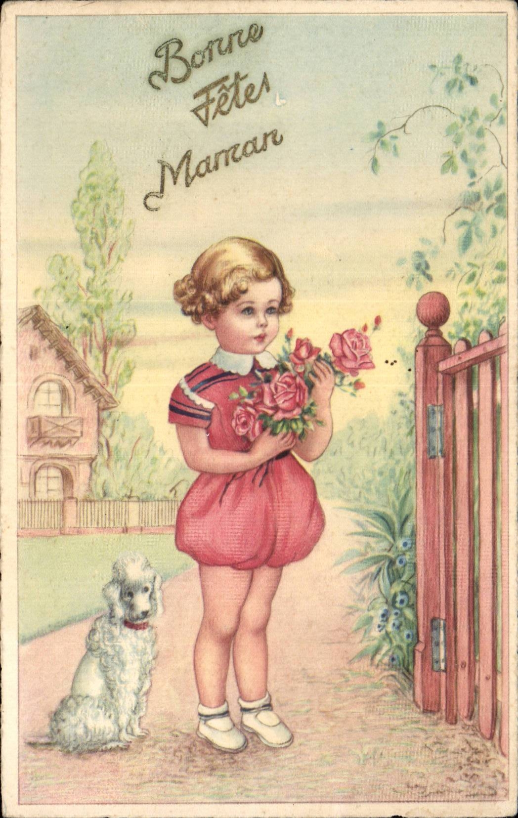 Fantasia - nino - buena mama del festival - dia de madre - dia de Mother S - CPA