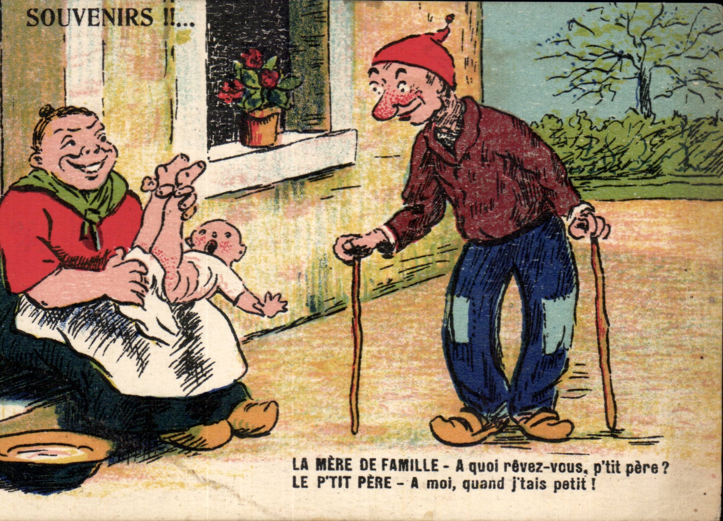 Humour - Illustration - Mere et Bebe - CPA 