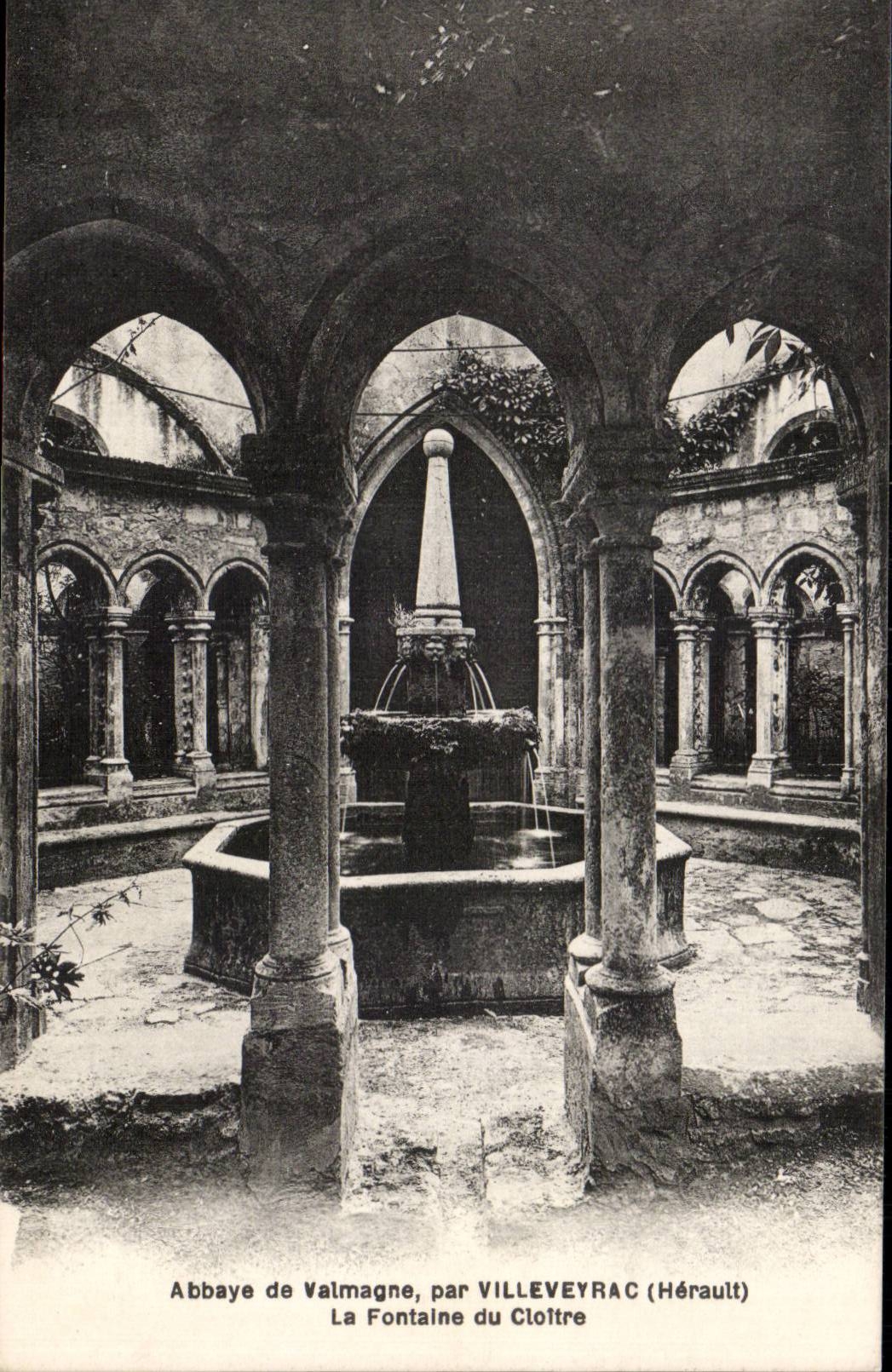 CPA Abbey of Valmagne by Villeveyrac the fountain of the cloister