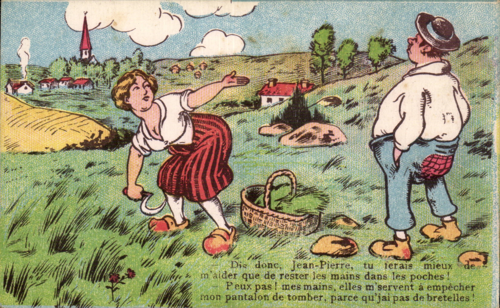 CPA Fantaisie Humour Paysans Illustrateur 