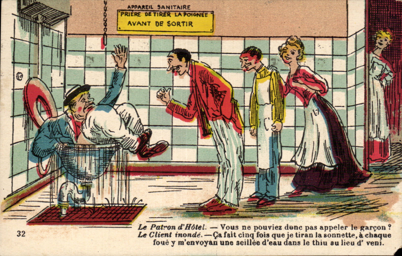 CPA Fantaisie Humour Le patron d'hotel 