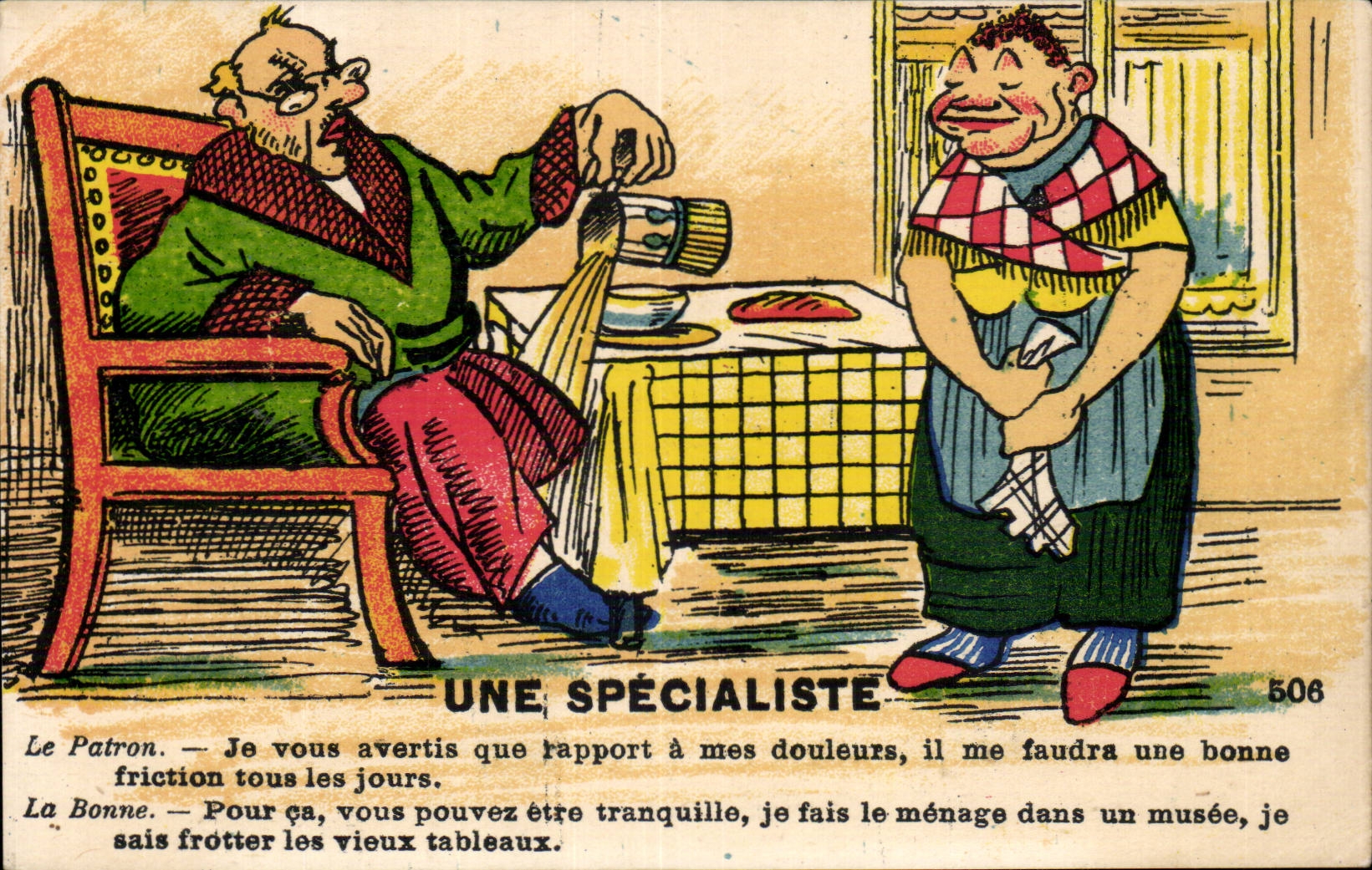 CPA Fantaisie Humour Une specialiste 