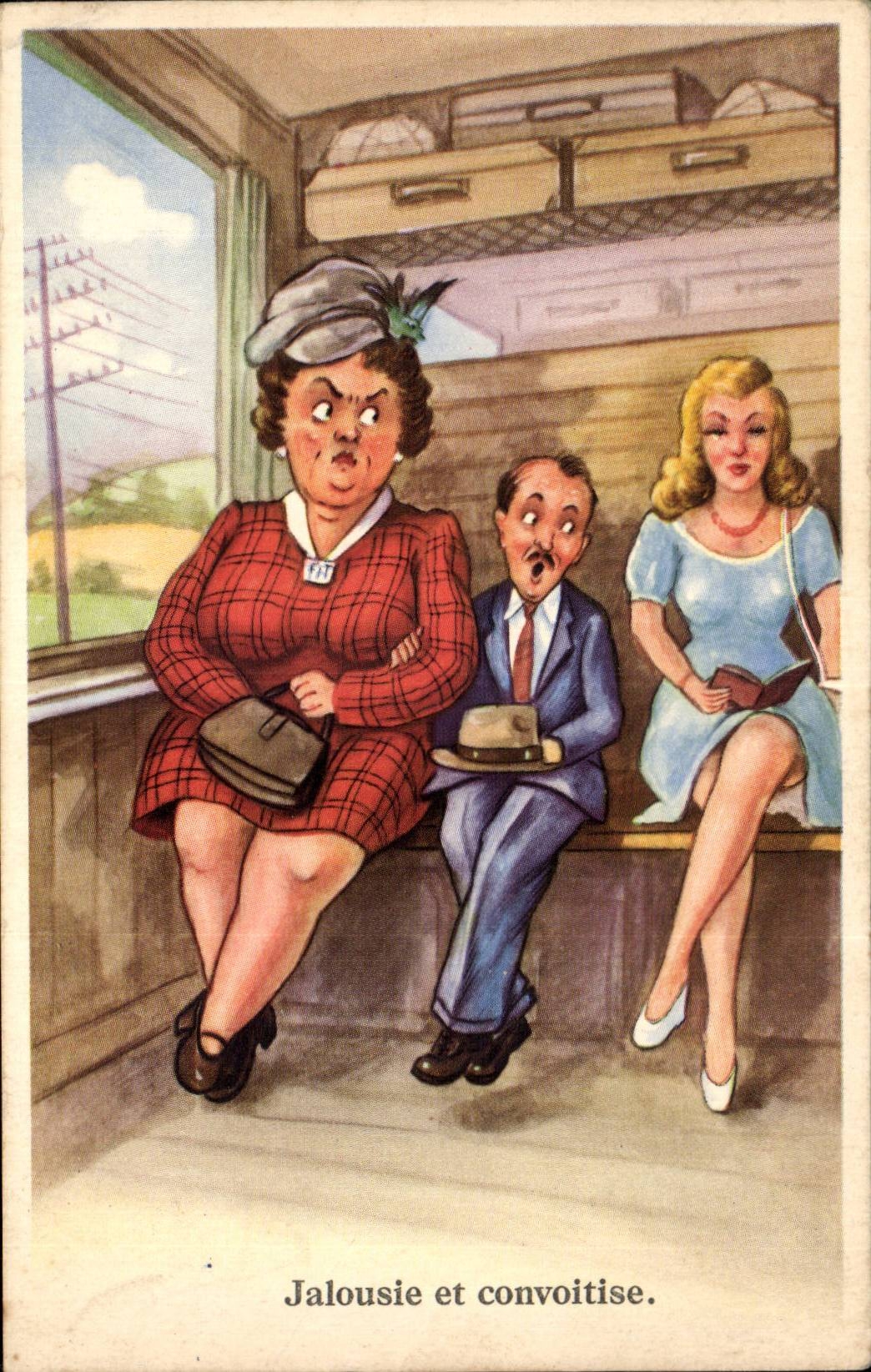 CPA Fantaisie Jalousie et convoitise