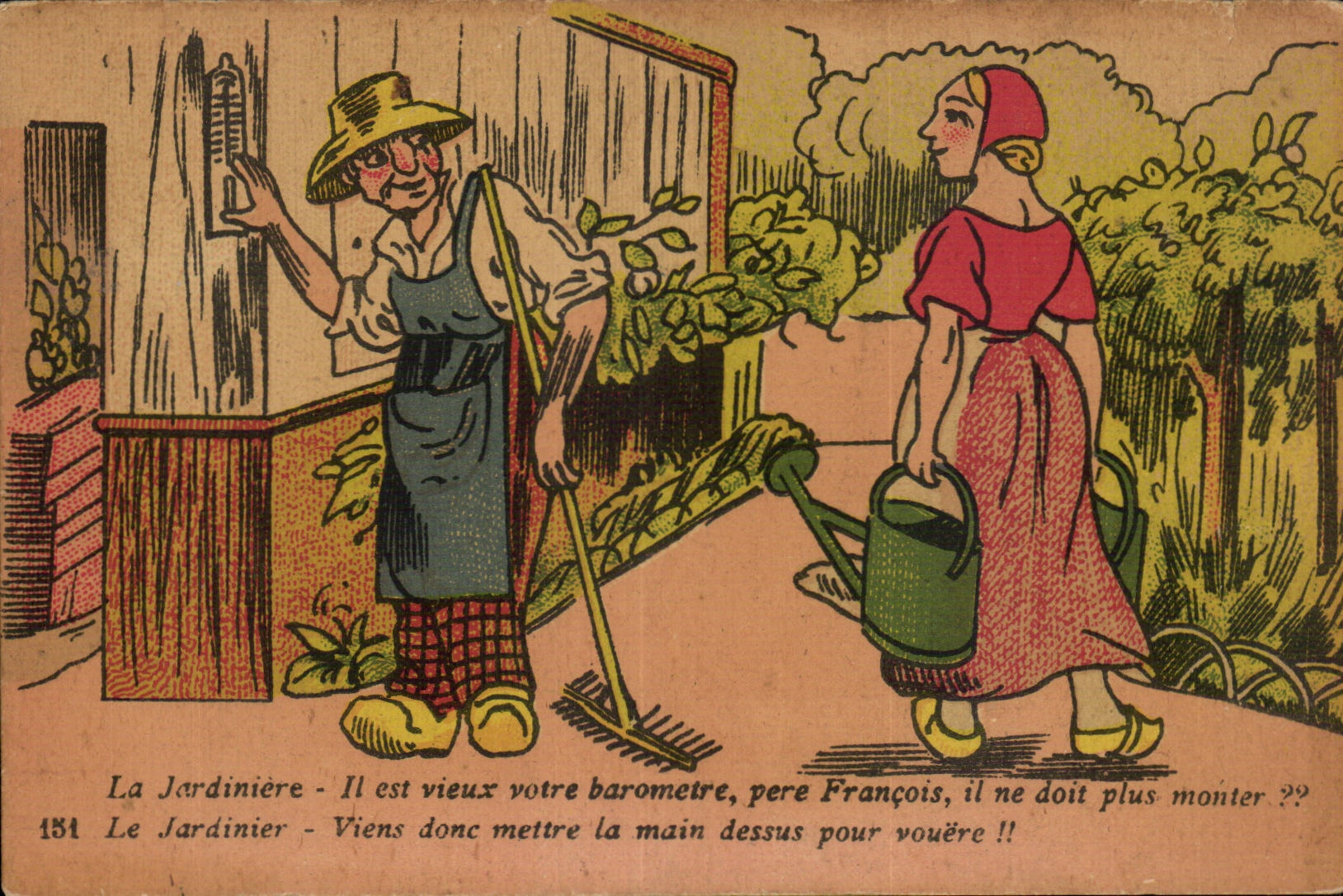 CPA Fantaisie La jardiniere 