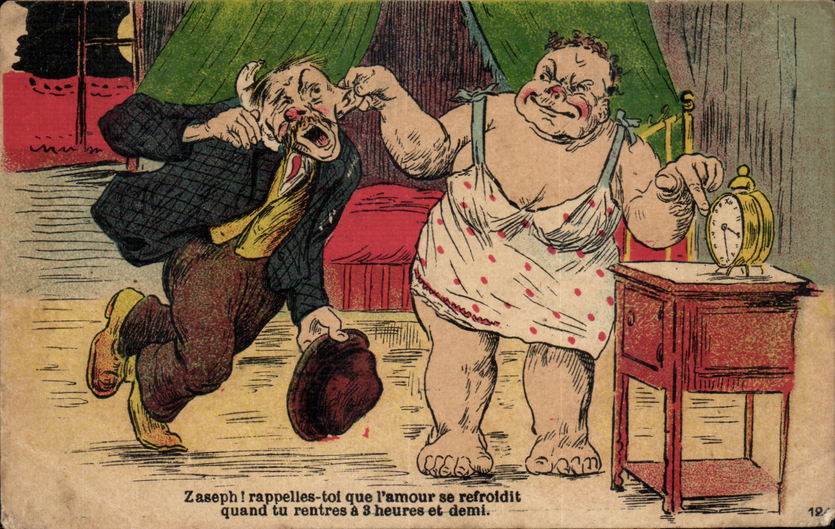 CPA Fantaisie Zaseph rappelles toi que l'amour se refroidit