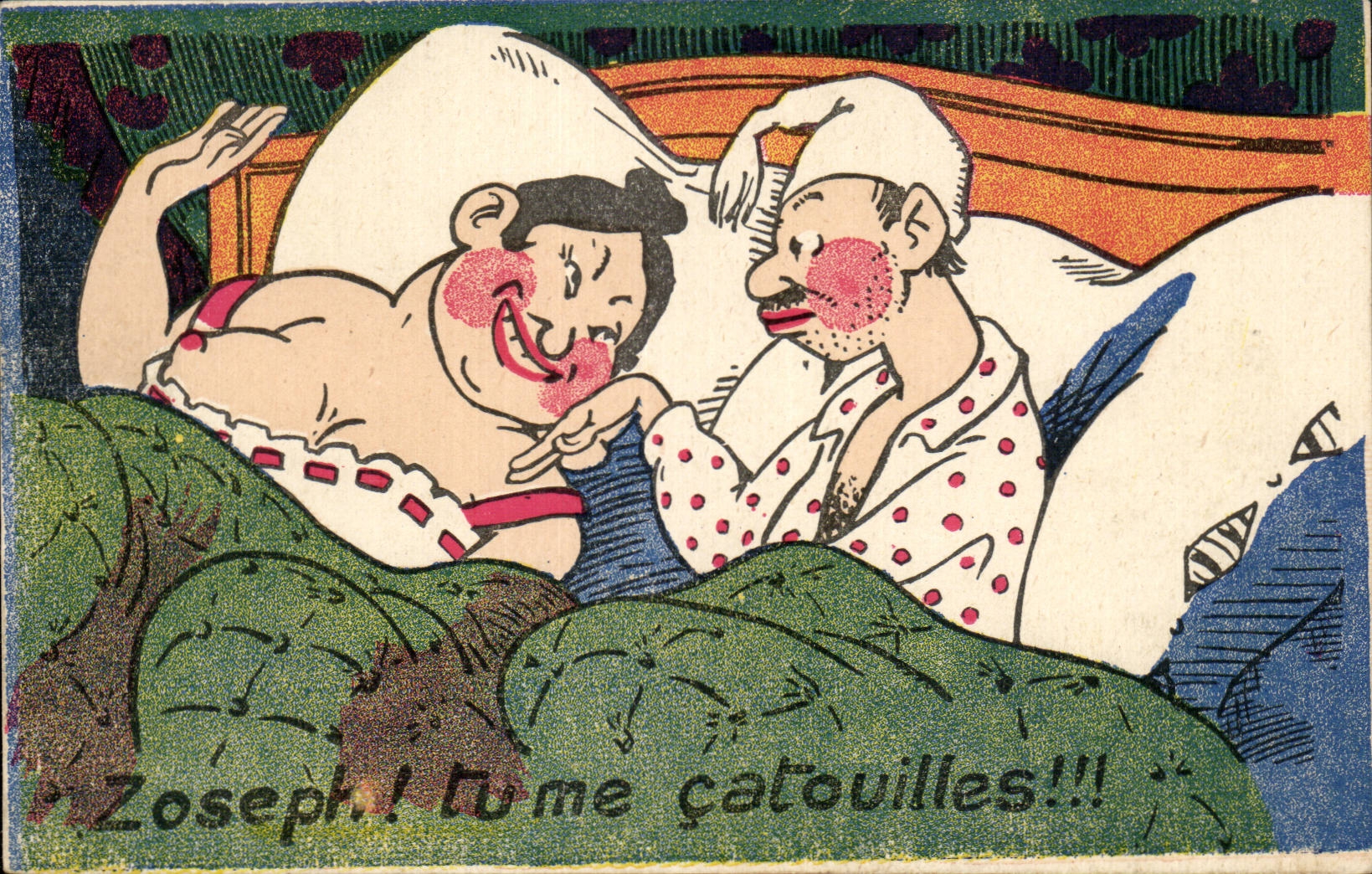 Humour - Illustration - Tu me catouilles - CPA 