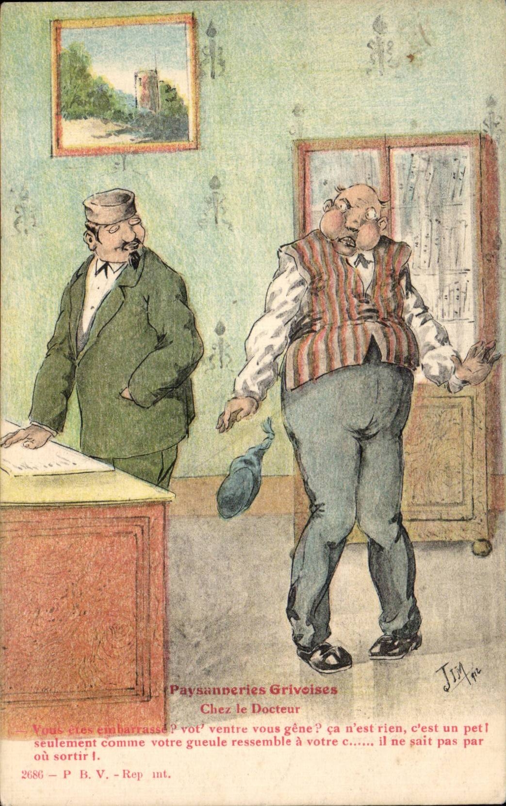 Humour - Illustration - Paysanneries grivoises Chez le Docteur - Medecin - CPA 