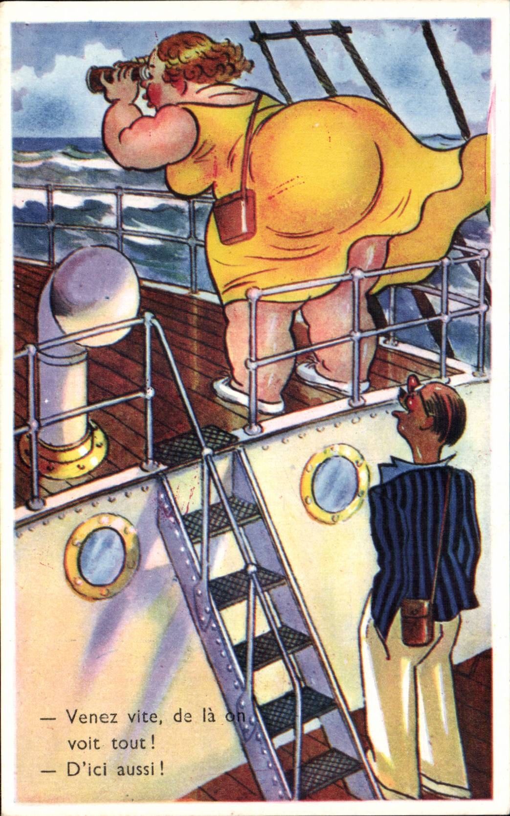 Humour - Illustration - bain - swimming - plage - beach - Venez Vite - CPA 