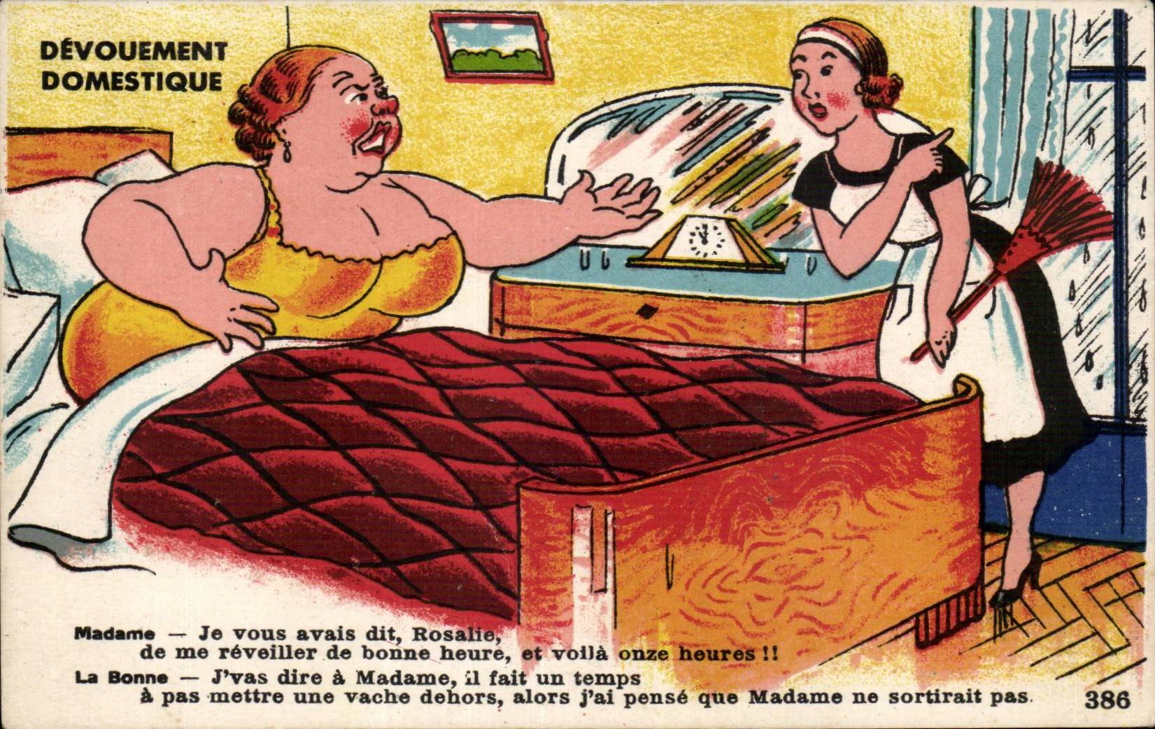 Humour - Illustration - Devouement Domestique - CPA 