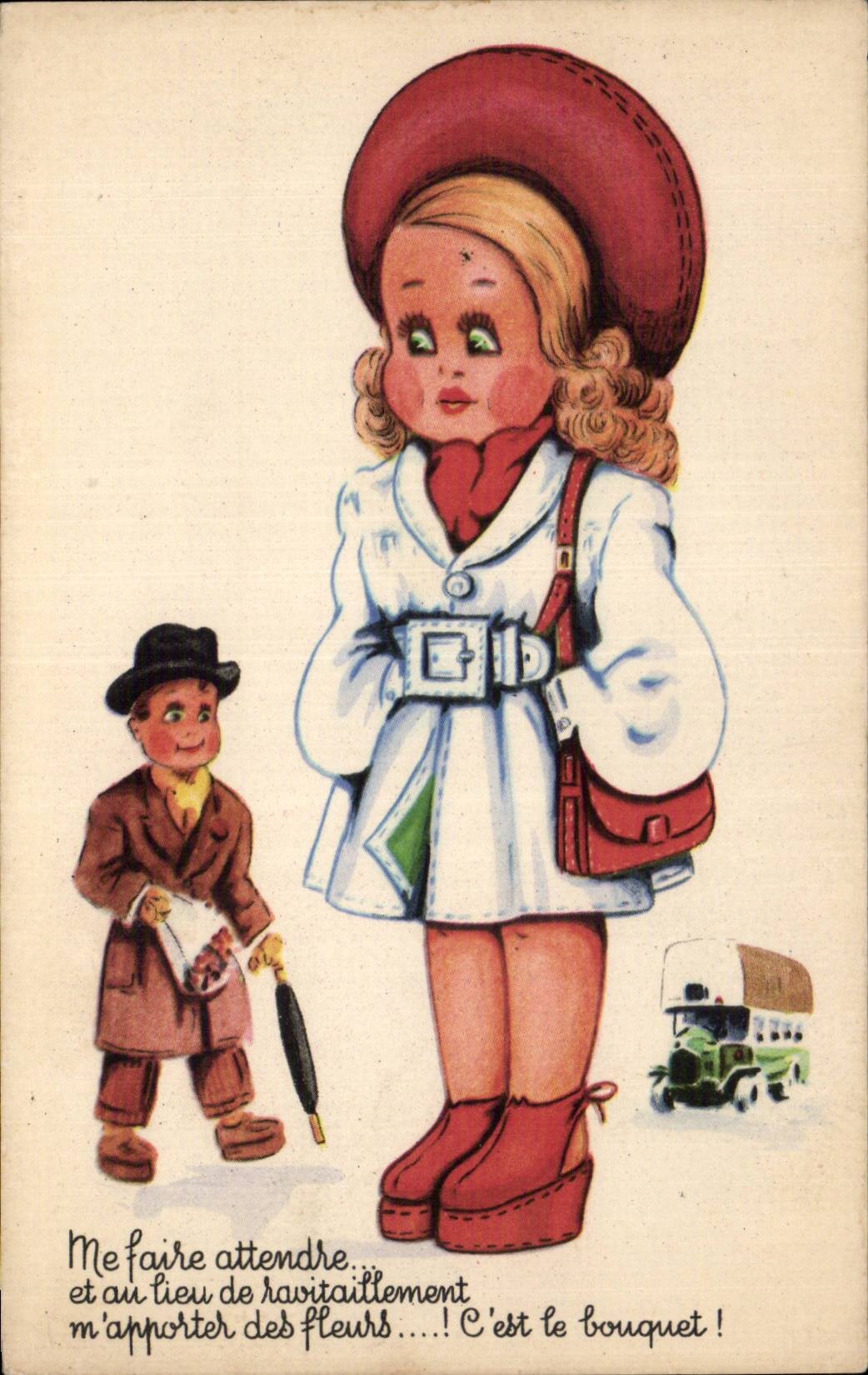 Humour - Illustration - Me faire attendre - CPA 