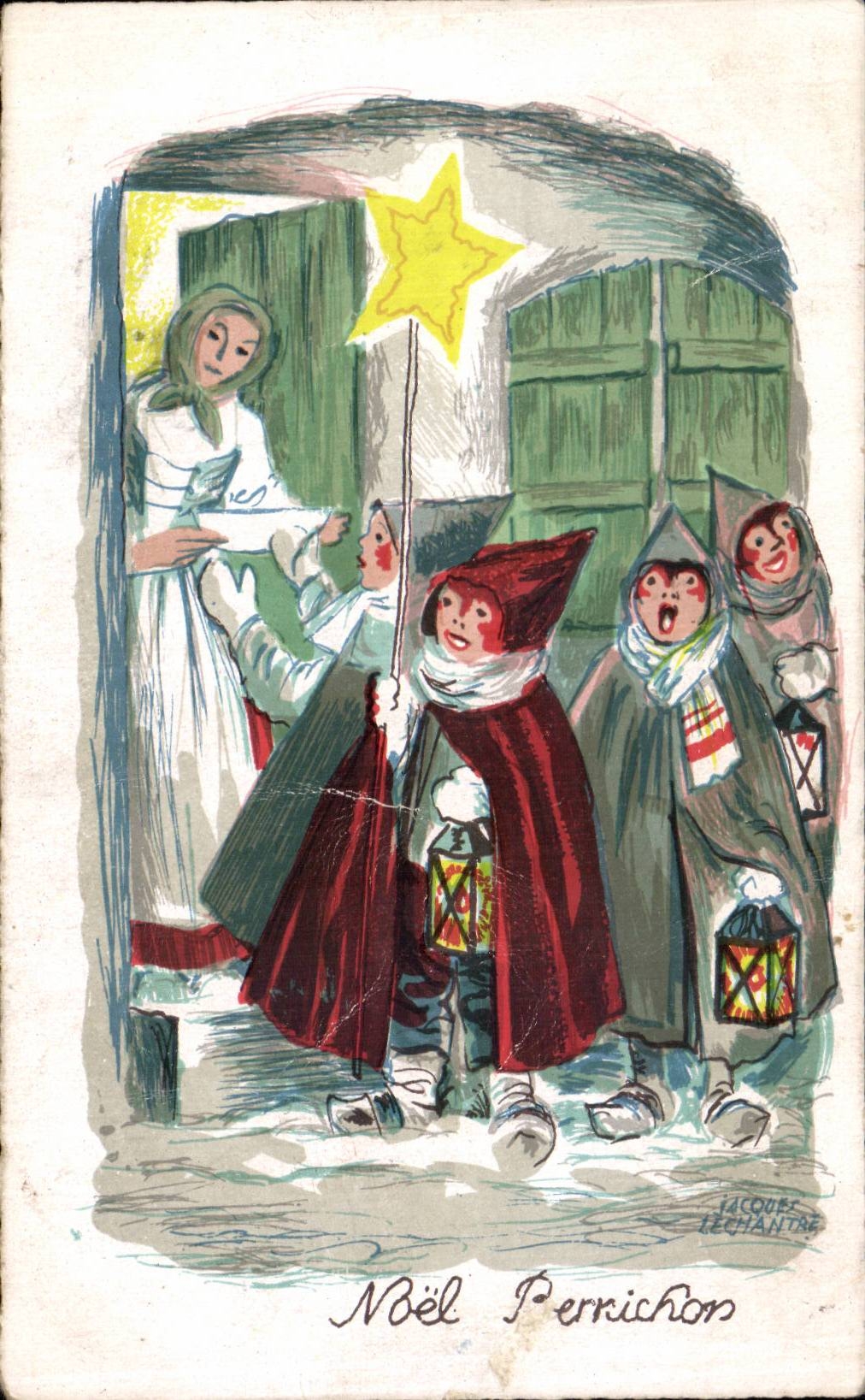 CPA Fantasy Child Christmas perrichon Christmas